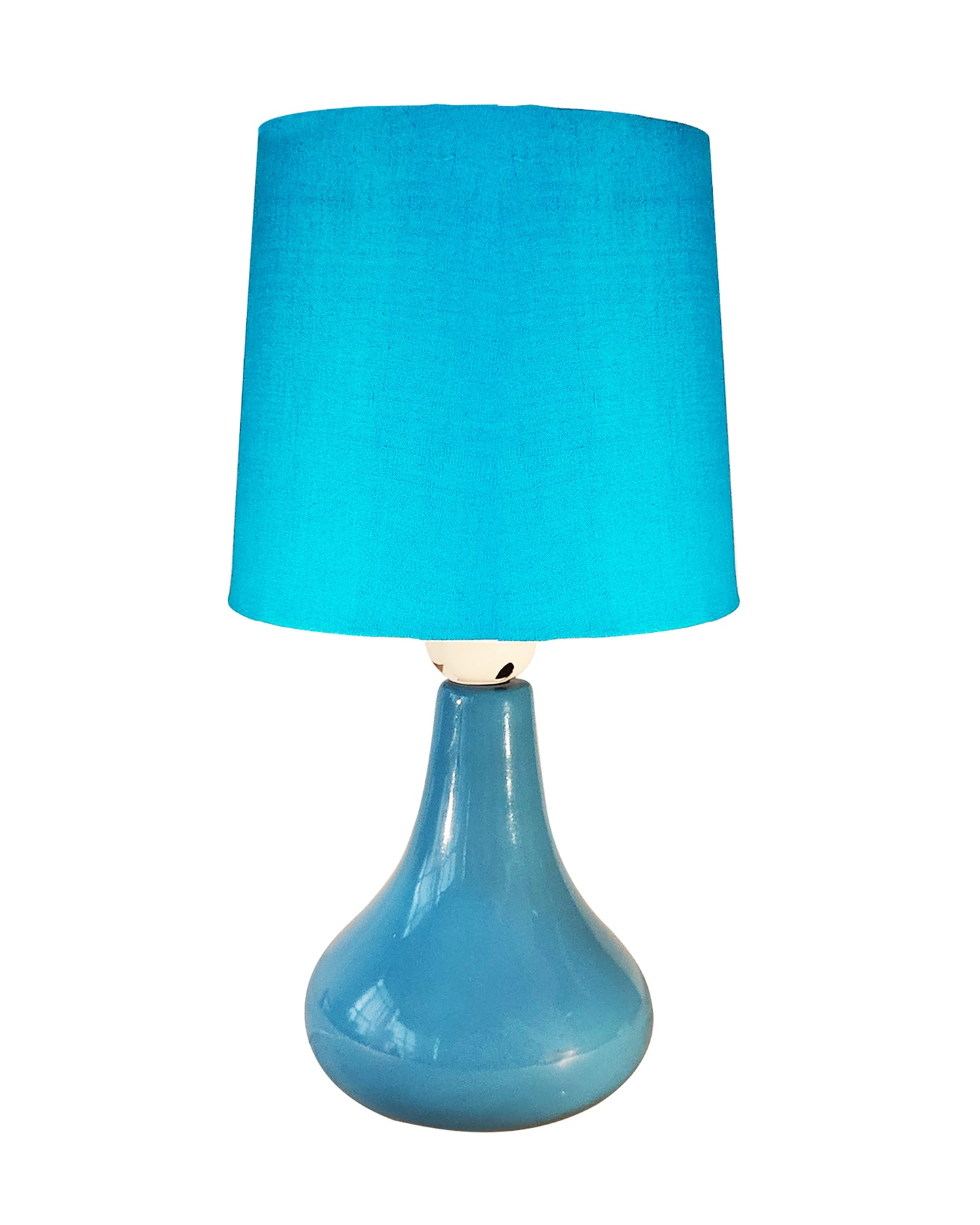 Modern Small Ceramic Table Lamp With Fabric Shade Classic Bedside Desk lamp