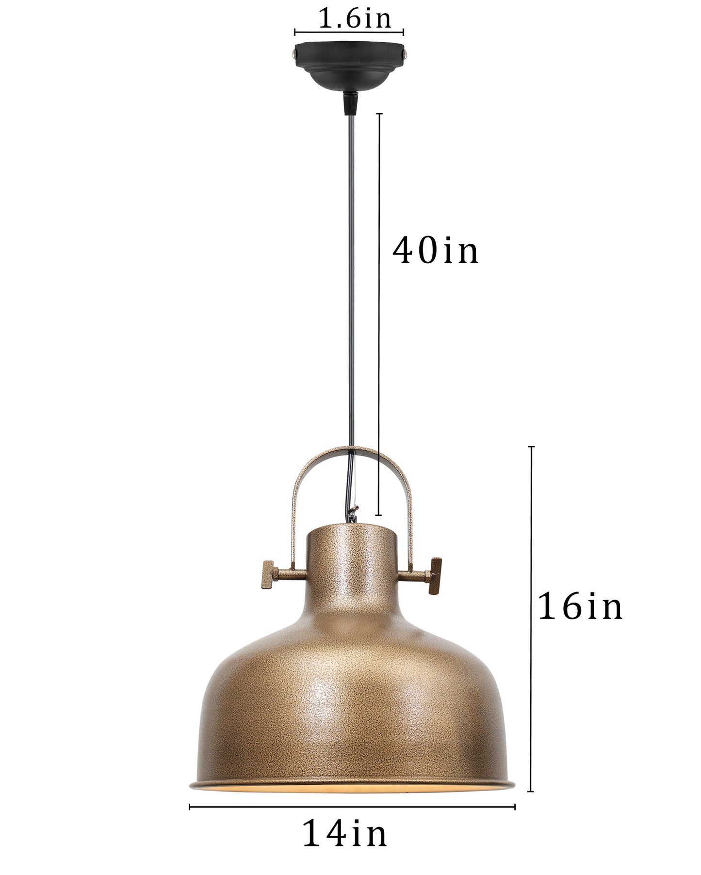 Nautical Barn Pendant Light Retro Pendant Light 14"Wide 1-Light Pendant Lamp with Dome Shape Ceiling Chandelier, Farmhouse