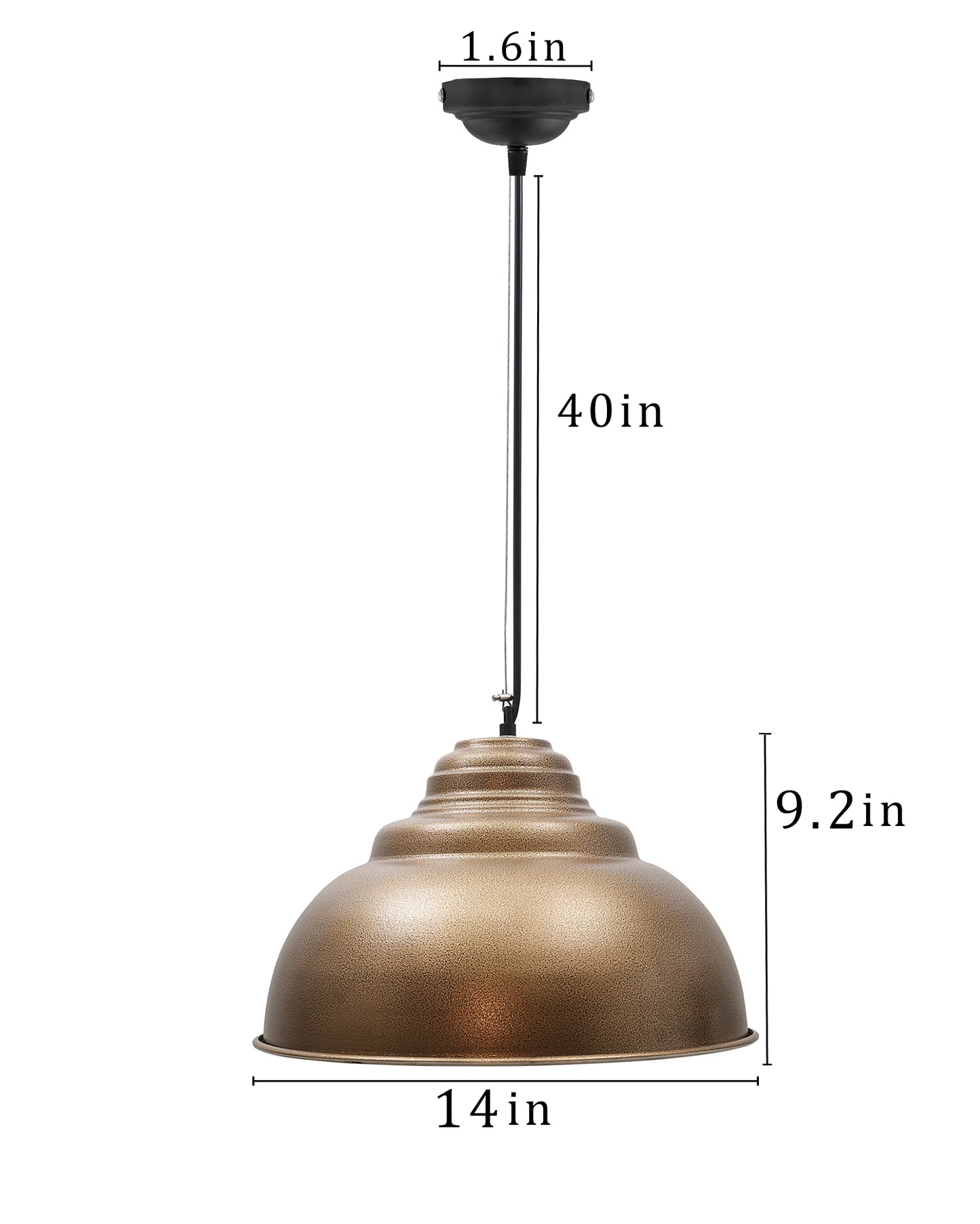 Nautical Barn Pendant Light Retro Pendant Light 14"" Wide 1-Light Pendant Lamp with Dome Shape Ceiling Chandelier, Barn Dome