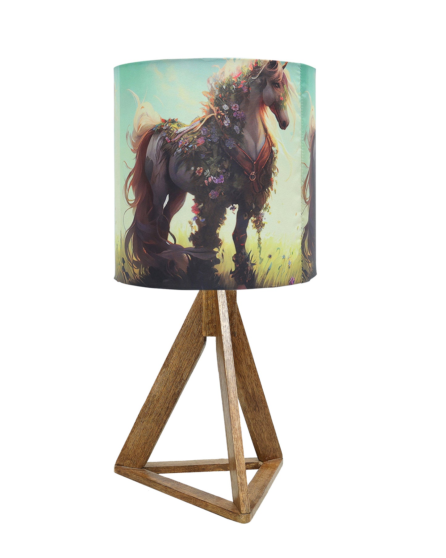 Industrial French Country Rustic Bedside Desk Nightstand Lamp for Bedroom Living Room Office College Bookcase, Dark Burn Finish, Triangle
