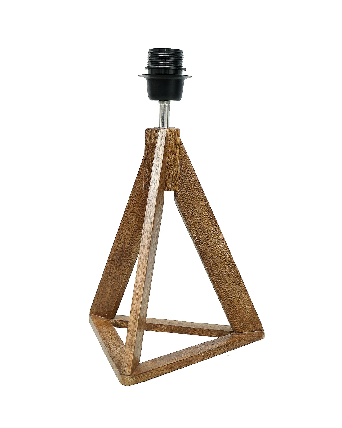 Industrial French Country Rustic Bedside Desk Nightstand Lamp for Bedroom Living Room Office College Bookcase, Dark Burn Finish, Triangle