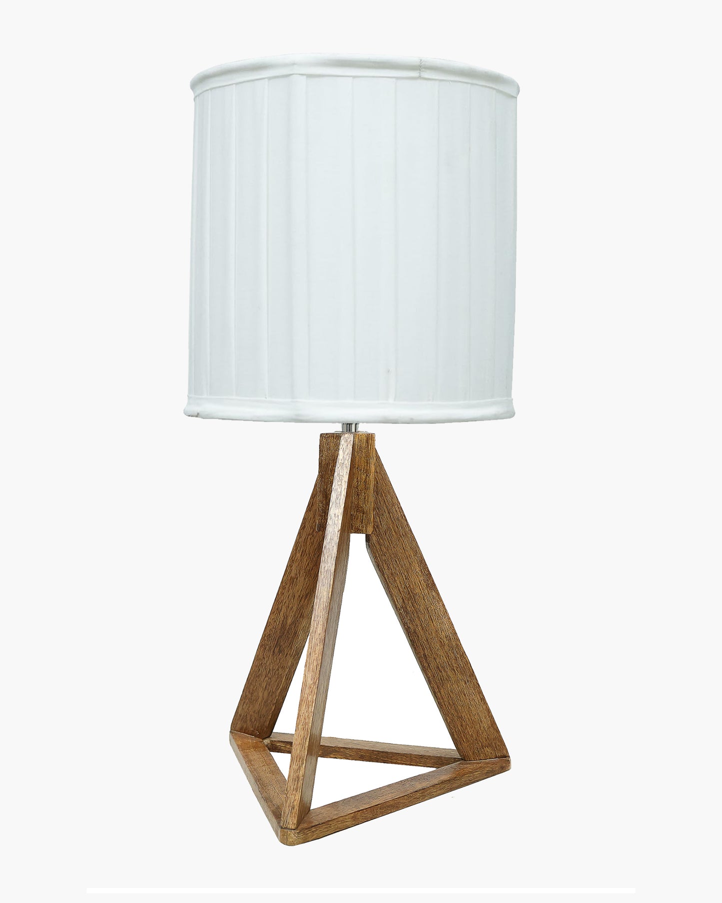 Industrial French Country Rustic Bedside Desk Nightstand Lamp for Bedroom Living Room Office College Bookcase, Dark Burn Finish, Triangle