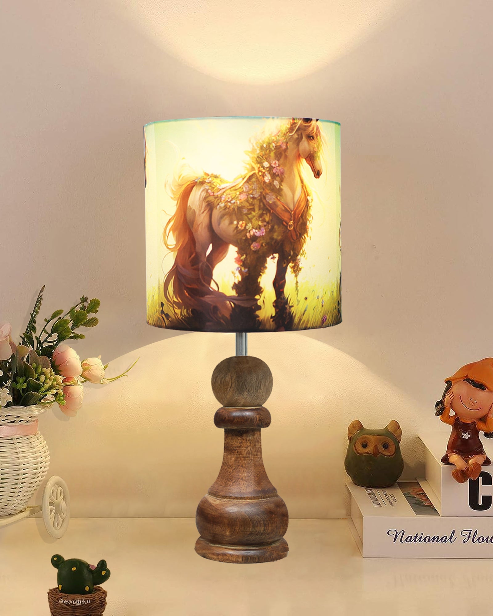 Wooden Kids Bedroom Lamp HROOME Cute Wood Dog Lamp For Kids Room