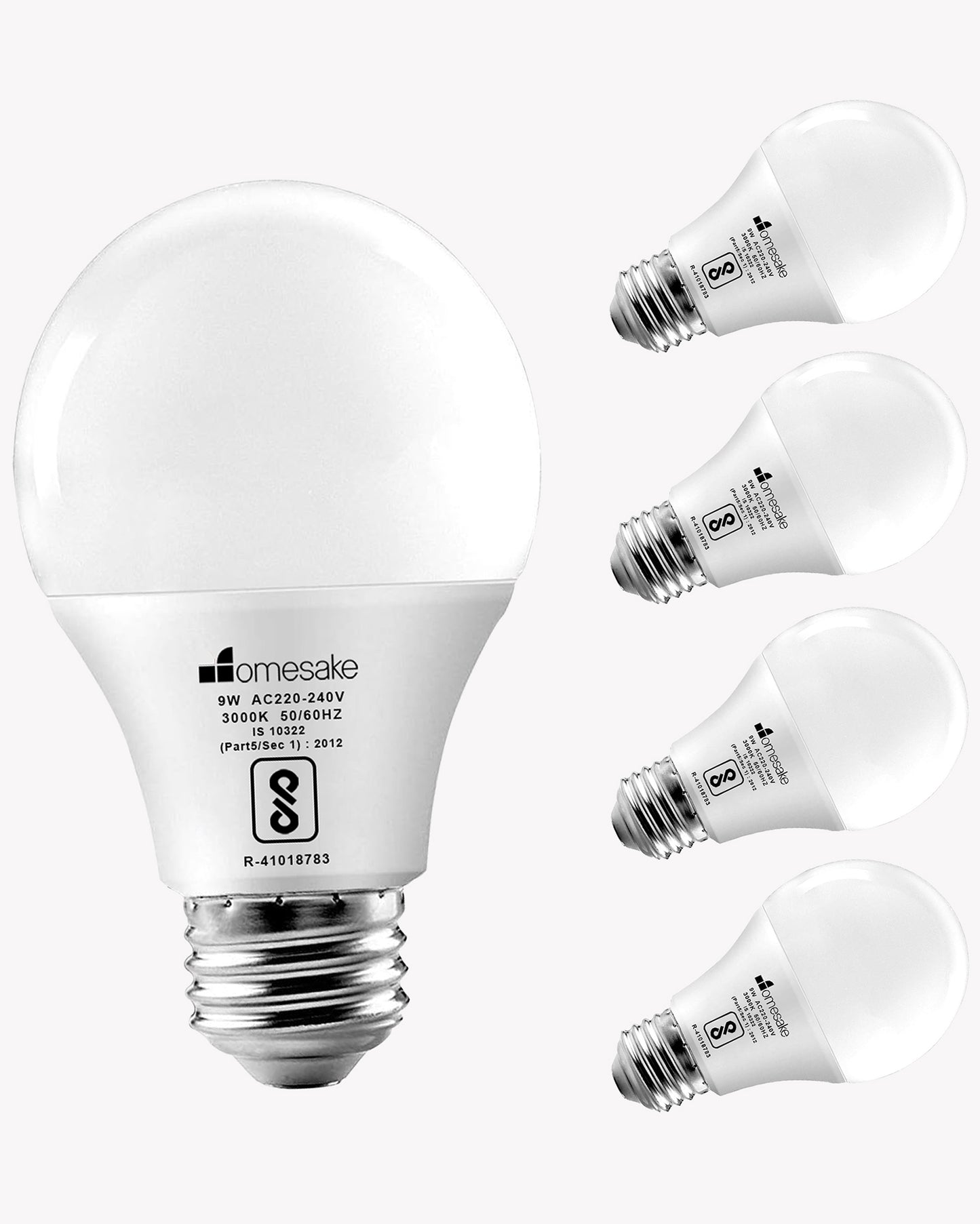 Polycarbonate Base E27 9-Watt LED Lamp- Screw/Thread Type Lamp/Bulb - Warm White 3000K