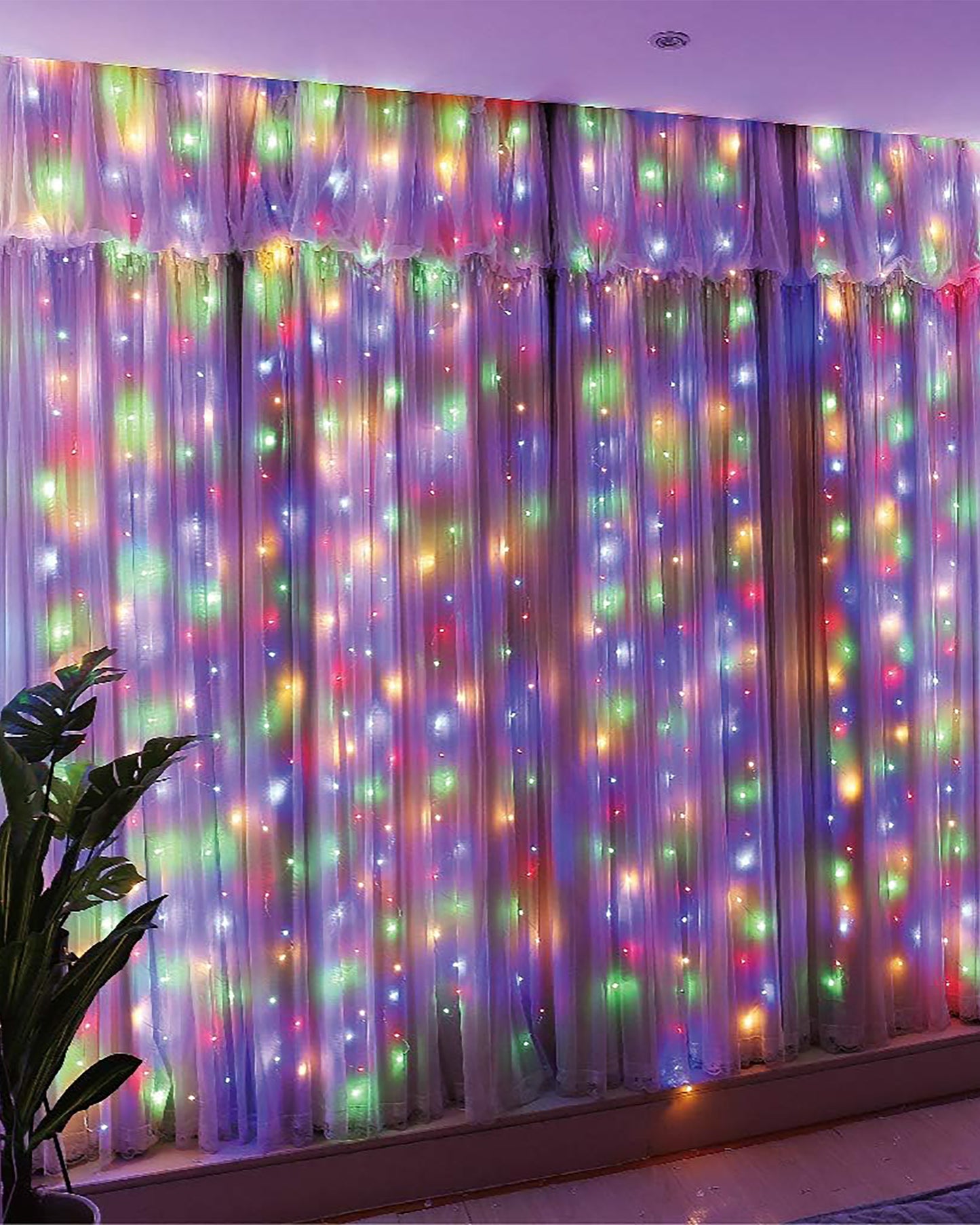 8 Modes Curtain Lights Copper String 200 LEDs 10 Fairy Light 2Mtr for Diwali,Hom