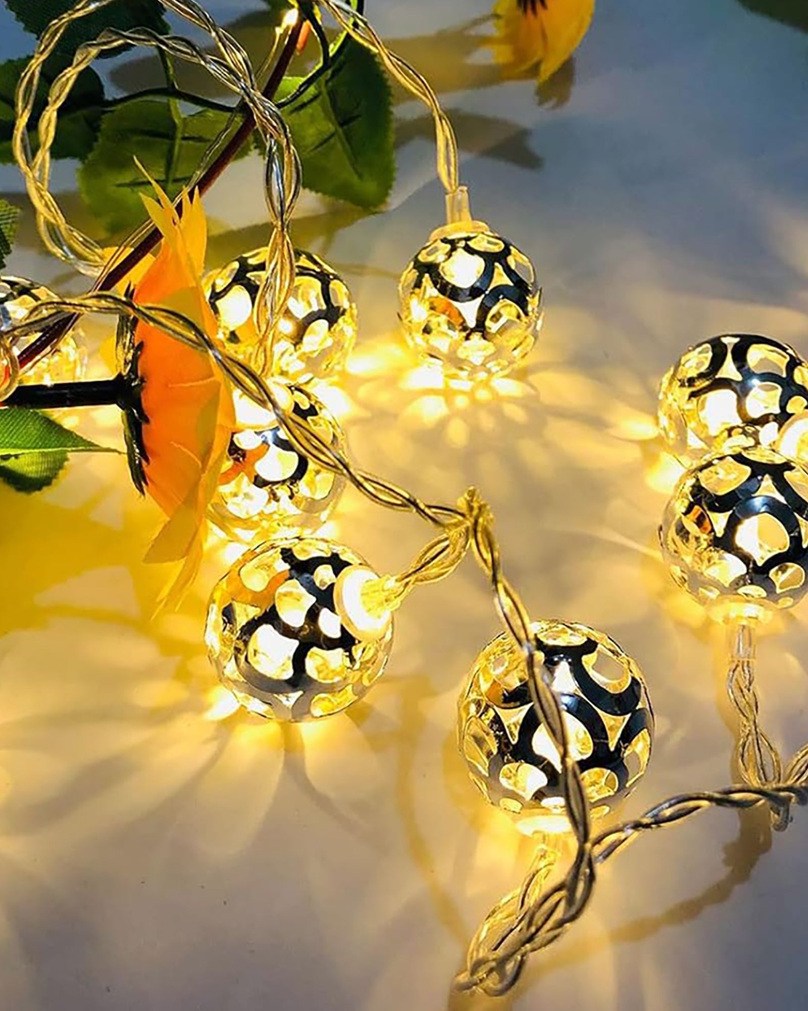 String Lights, Moroccon Copper Lights 5M 14LED Indoor Outdoor Fairy Gl –