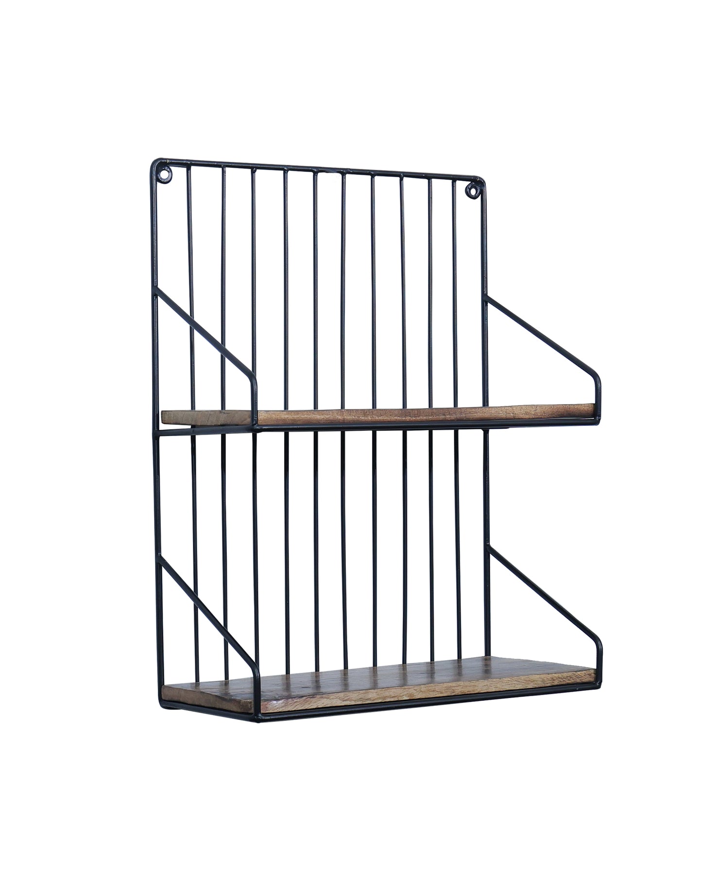 Metal Iron Wall Mount Shelf Bookshelf Floating Storage Rack Organization for Kitchen Bedroom Home Decor Kid Room DIY Wall Decorations Plants Holder with Wood Base, Single Double