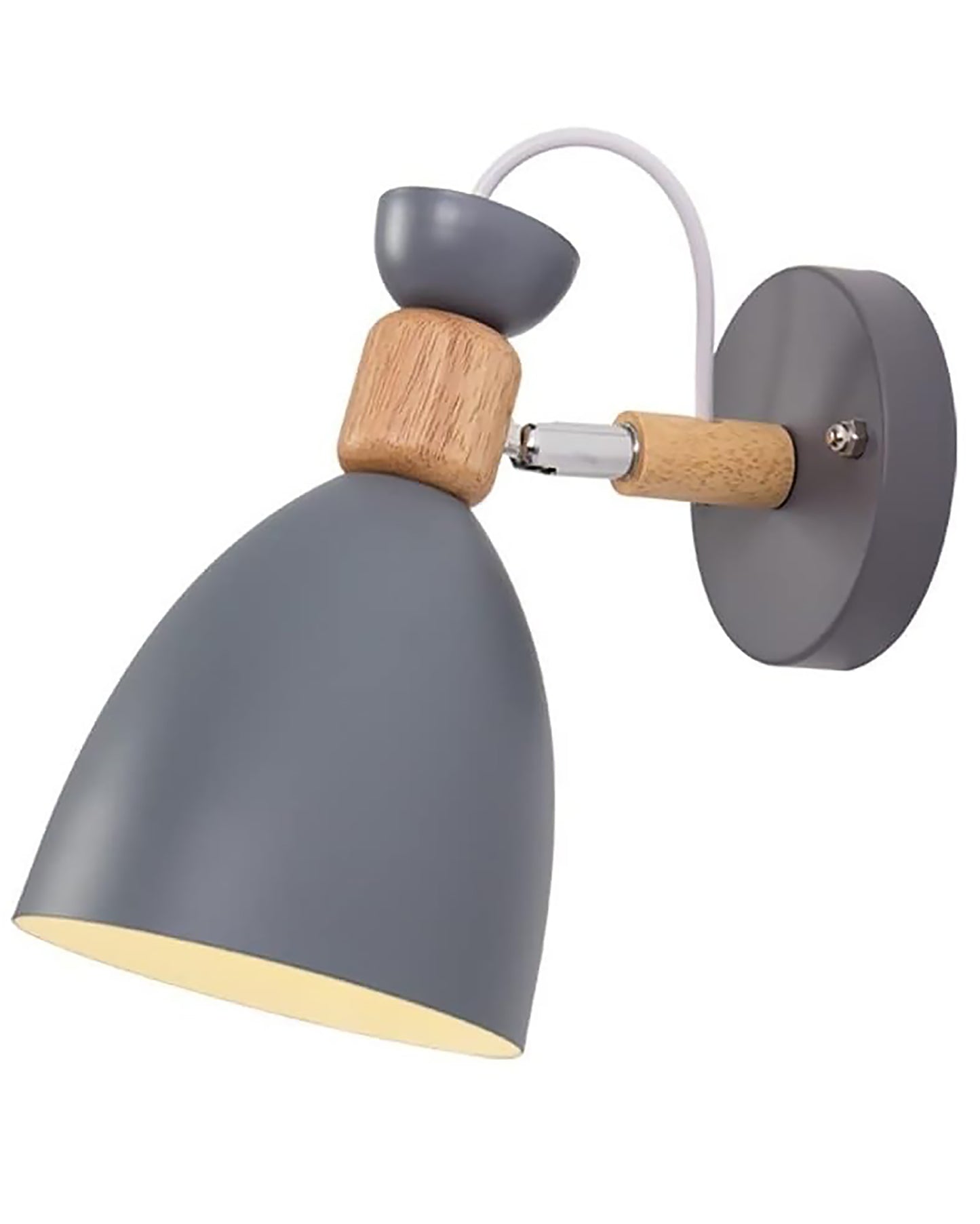 Nordic Minimaslist Macaron Adjustable Modern Wooden Iron Wall Mounted LED Wall Light Living Room Bedside Sconce Steering Head Stair Lamp with Lampshade
