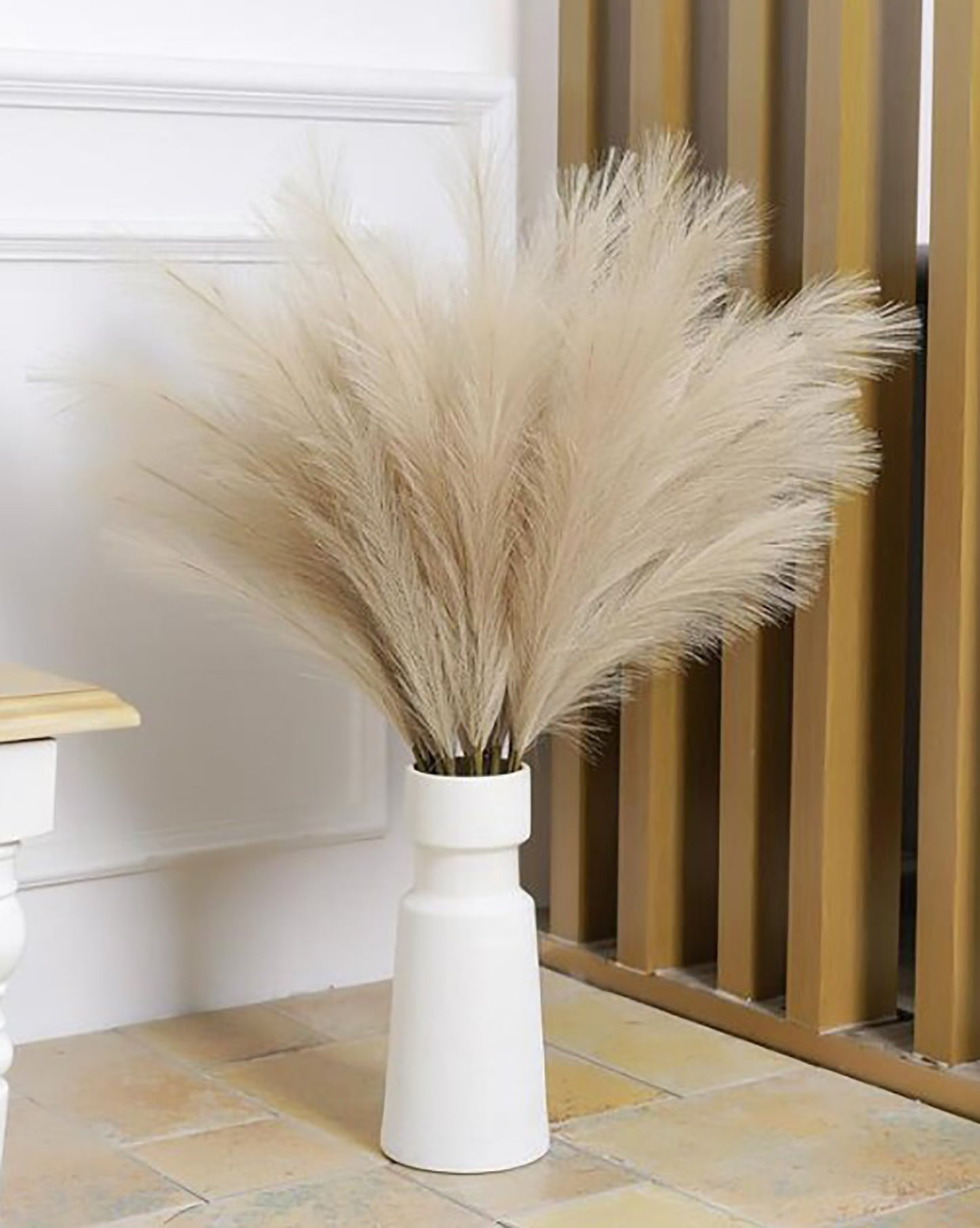 Homesake® Artificial Fluffy Pampas Grass Sticks | Pompous Faux Flowers For Vases | Decoration Items For Living Room Office Balcony Bedroom Table
