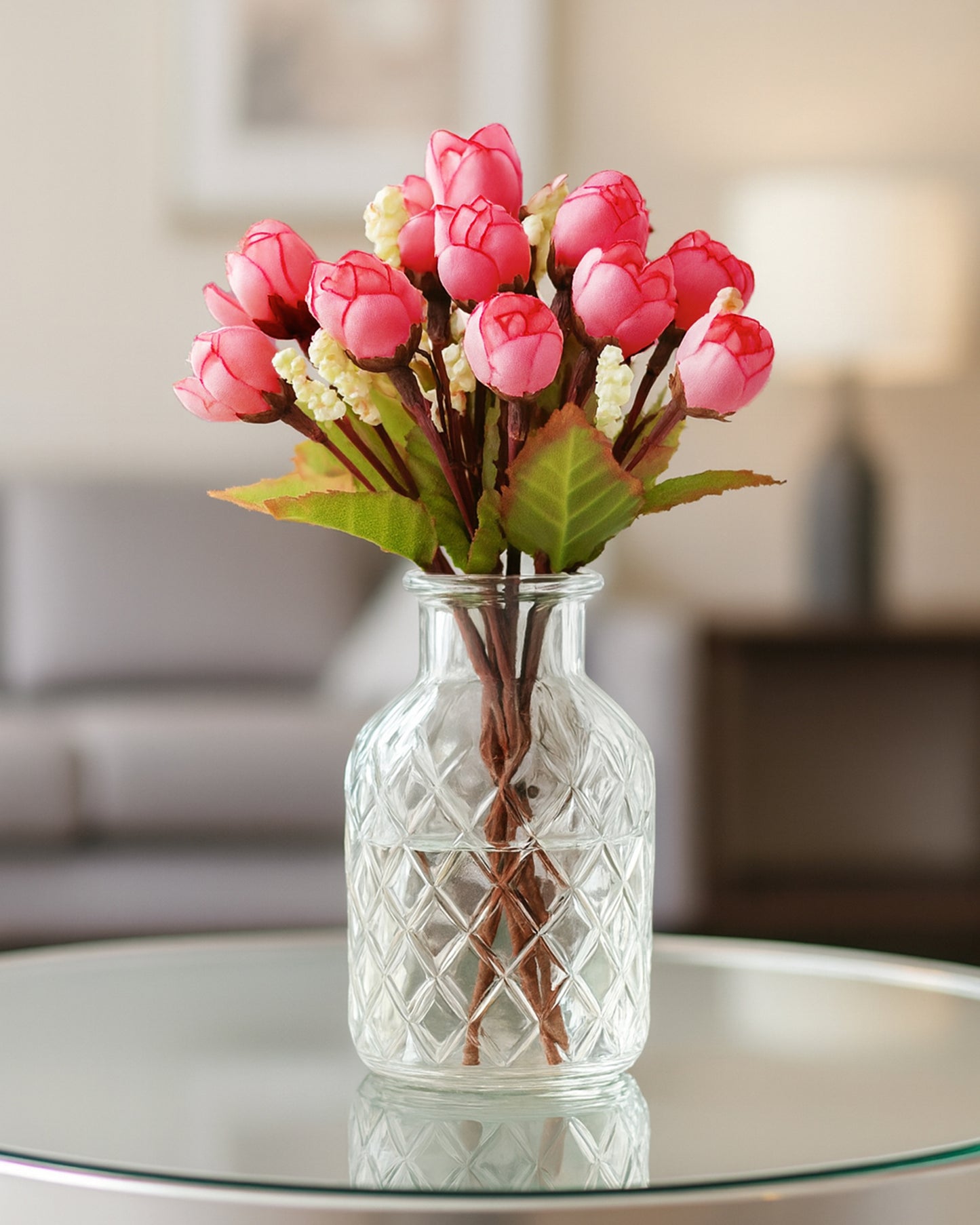Artificial Flowers Rose for Home Decoration Bunch | Small Size Bunch| Indoor Outdoor UV Resistant