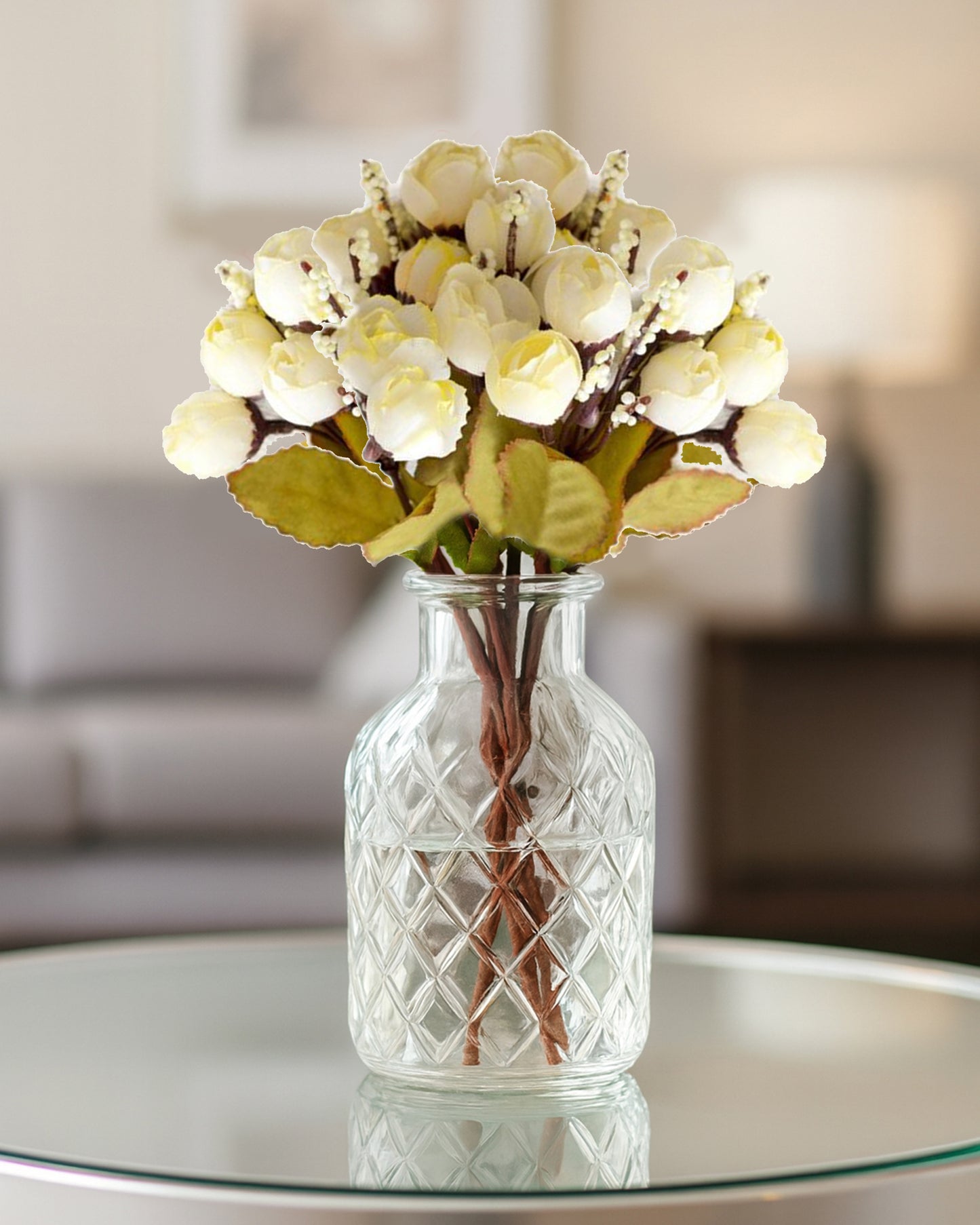 Artificial Flowers Rose for Home Decoration Bunch | Small Size Bunch| Indoor Outdoor UV Resistant