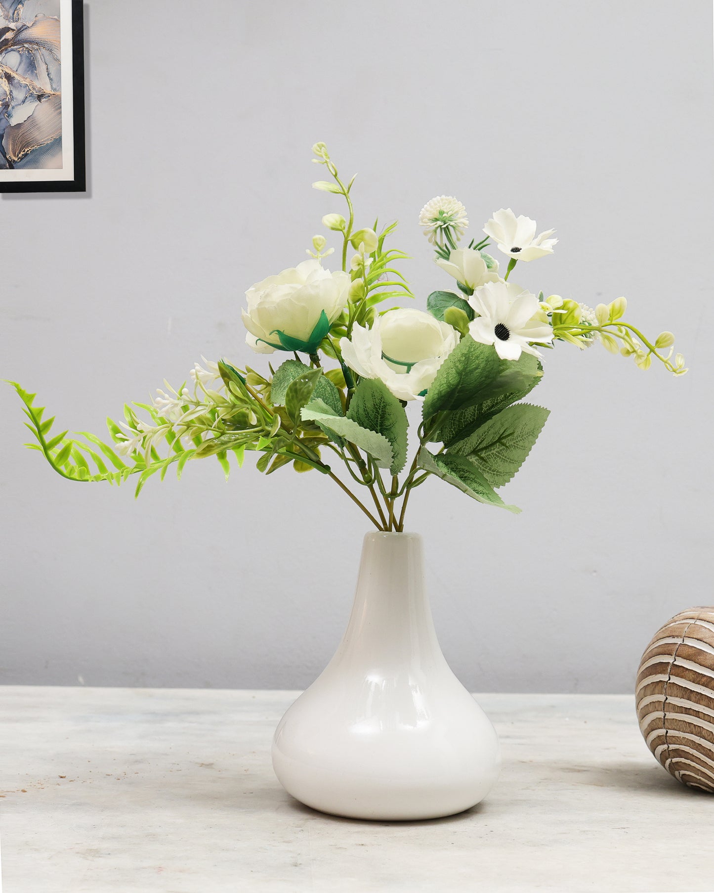 Artificial Flowers Bouquets, Artificial Silk Faux Flowers Rose for Wedding, Home Table Decorations, Wedding Centerpieces Flowers Arrangement Hydrangea, set of 3 bunch