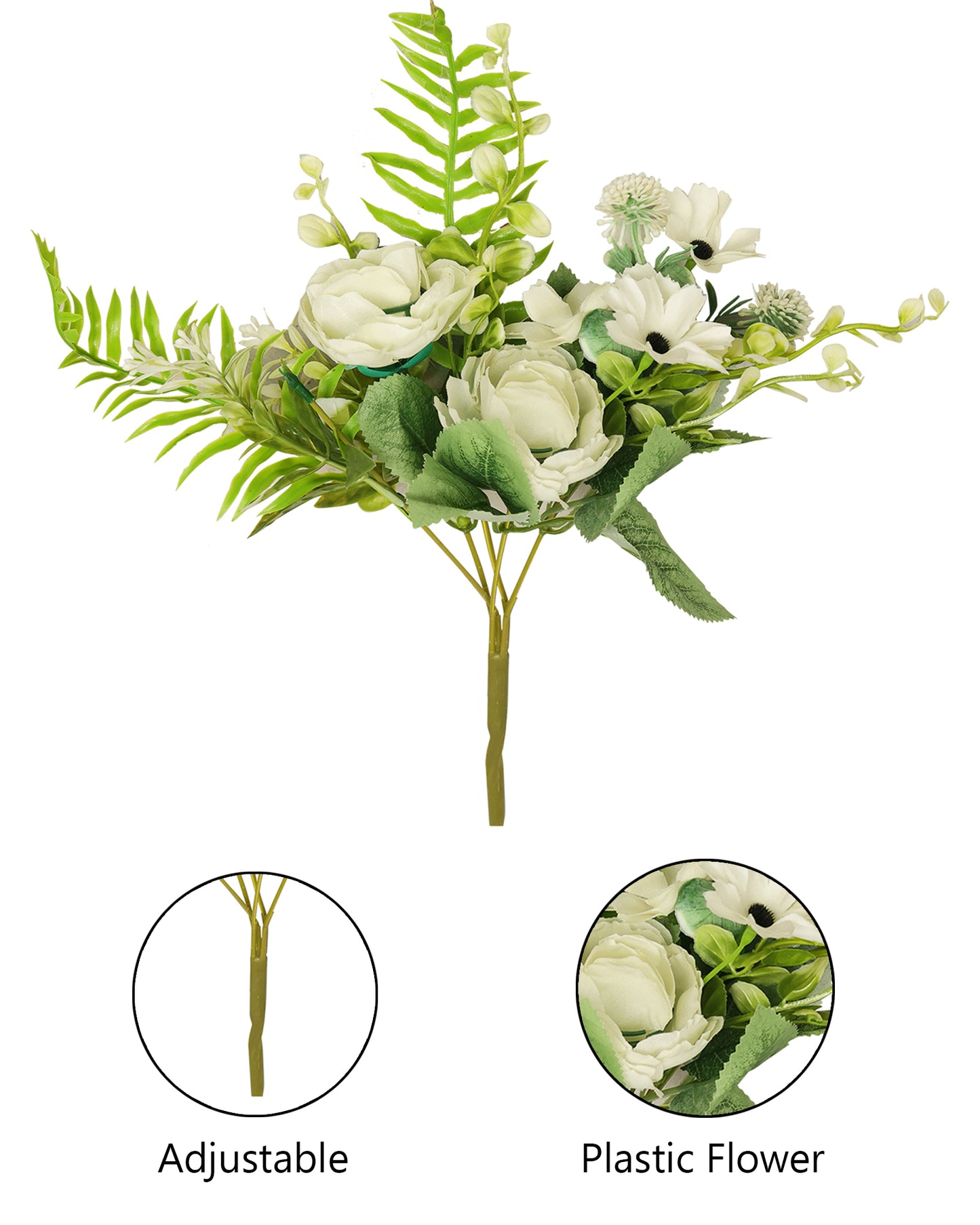 Artificial Flowers Bouquets, Artificial Silk Faux Flowers Rose for Wedding, Home Table Decorations, Wedding Centerpieces Flowers Arrangement Hydrangea, set of 3 bunch