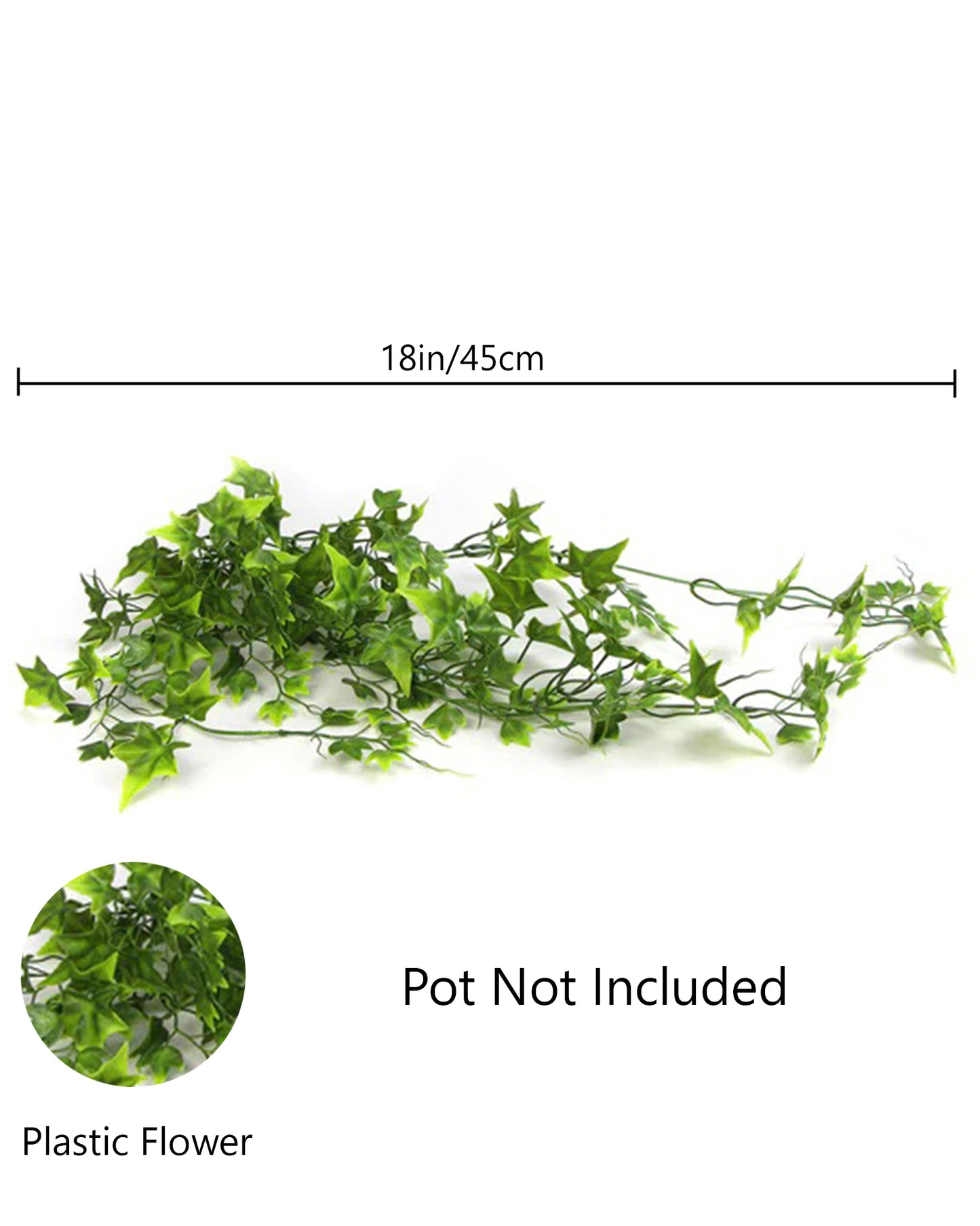 Artificial Fake Hanging Vine Plant Leaves Decoration, Star Shape Plant, Creeper Silk Cloth, Wall Room Balcony Green without pot, SIZE cm