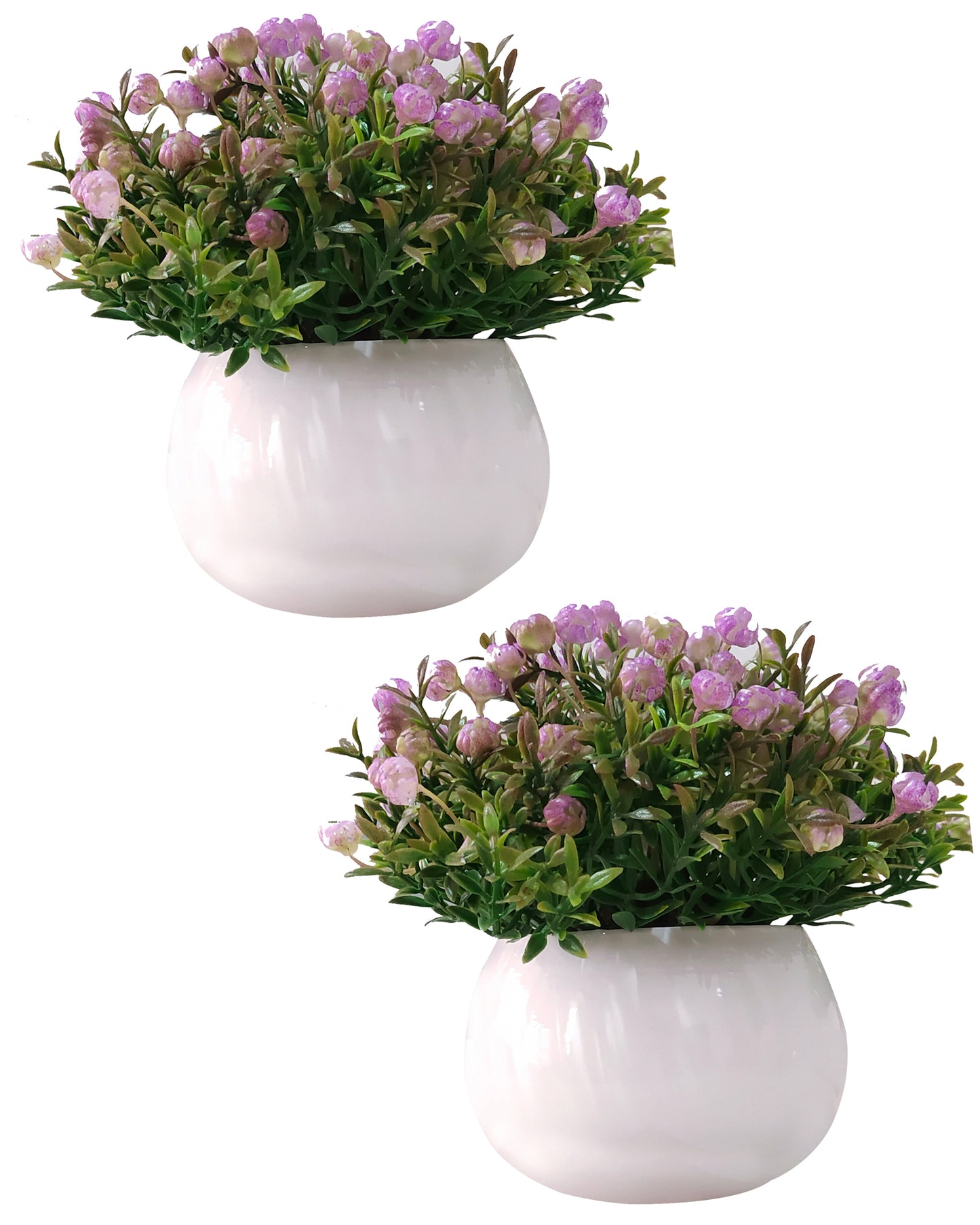 Ice Italian Rose Bunch Artificial faux Decorative Green Flower Plant, Table Centerpieces, Floral Arrangements, White Metal Pot