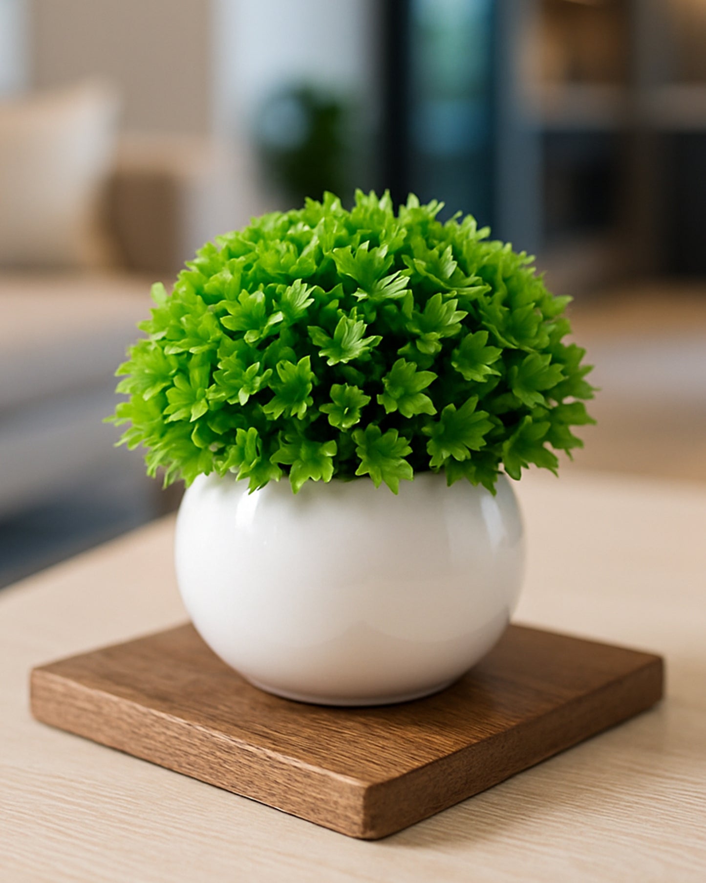 Fake Plants for Bathroom/Home Office Decor, Small Artificial Faux Greenery for House Decoration Office Cubicle Shelf Window, Boxwood, set of 2 with metal Pot