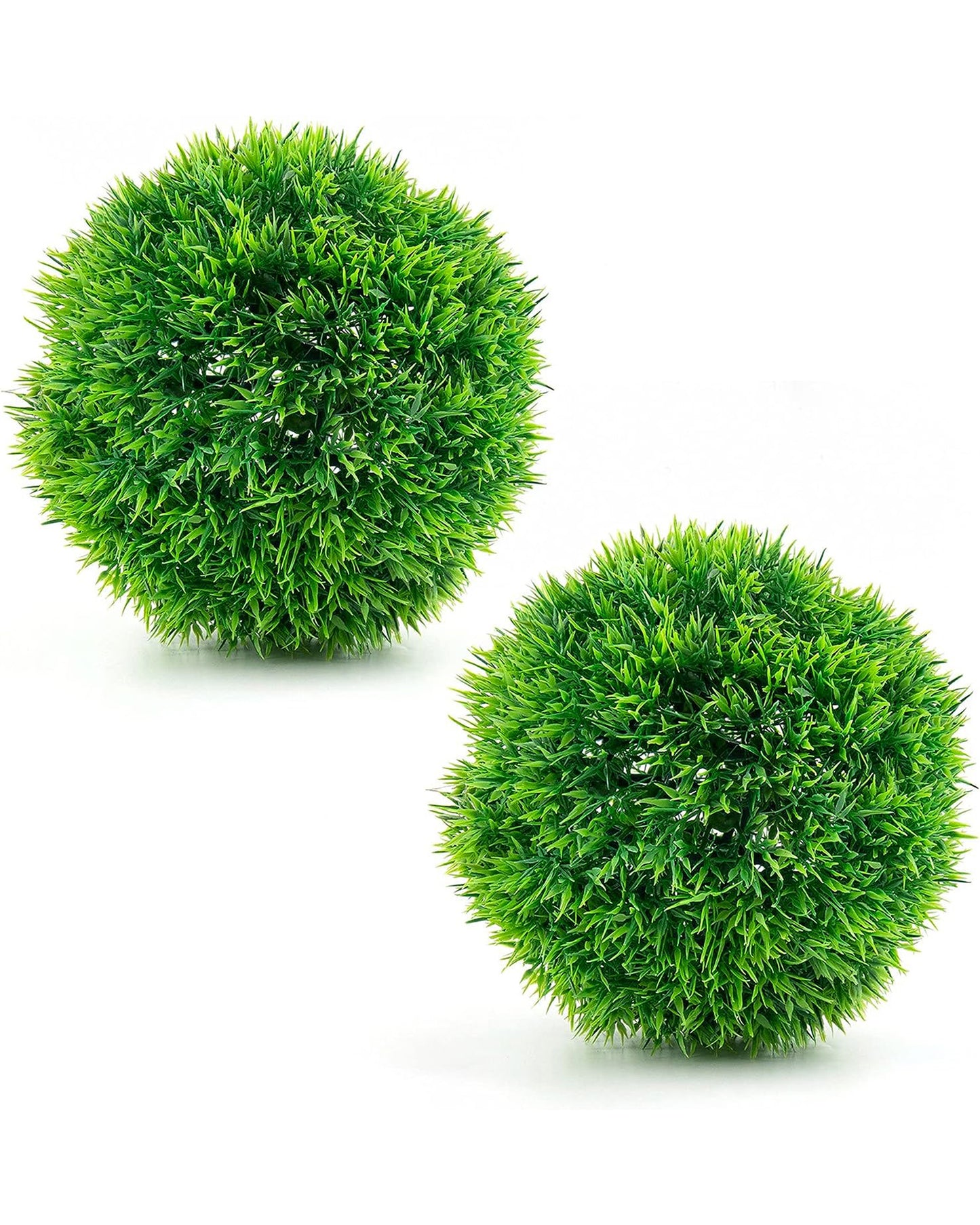Fake Plants for Bathroom/Home Office Decor, Small Artificial Faux Greenery for House Decoration Office Cubicle Shelf Window, Trimming Ball, set of 2 with metal Pot