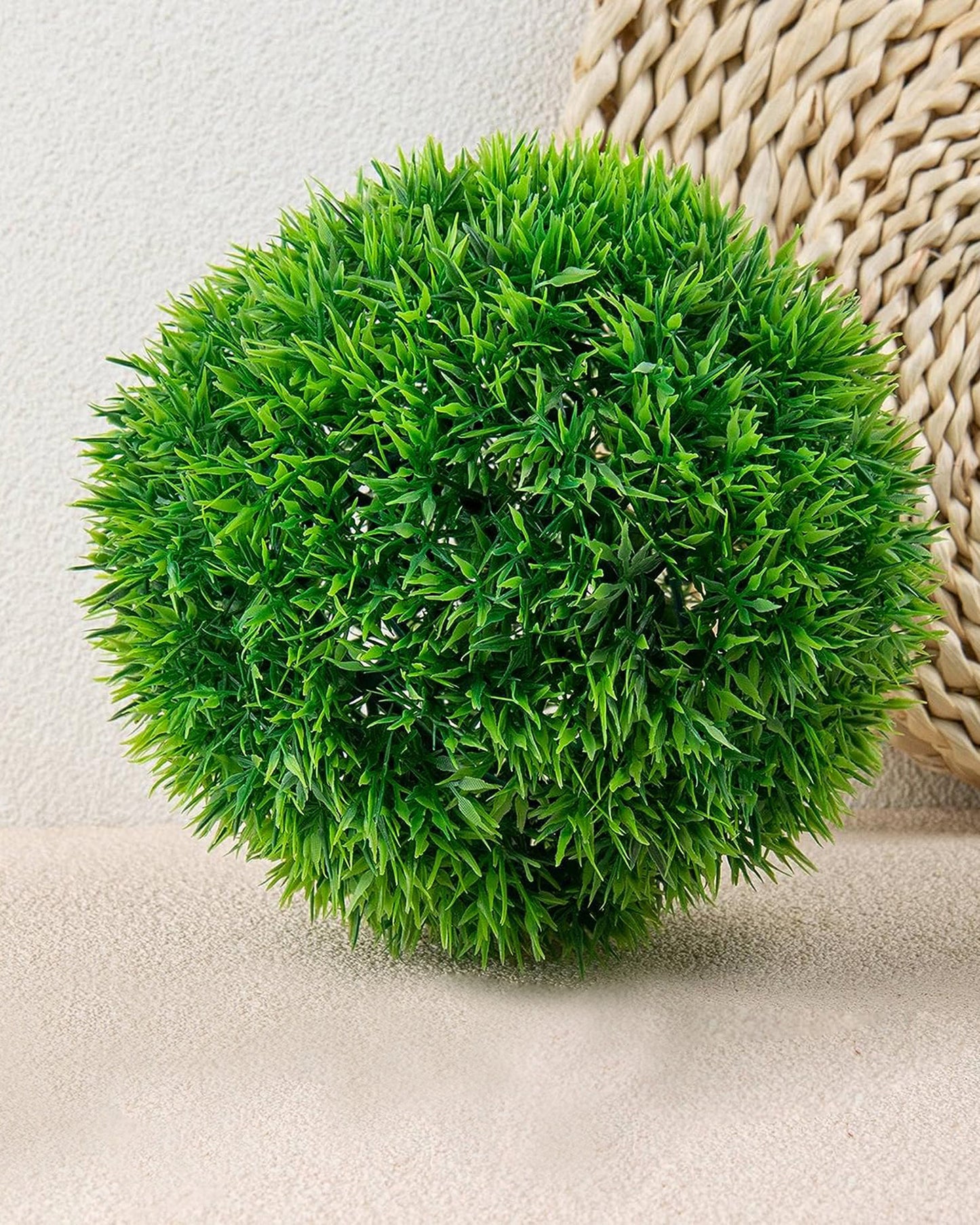 Fake Plants for Bathroom/Home Office Decor, Small Artificial Faux Greenery for House Decoration Office Cubicle Shelf Window, Trimming Ball, set of 2 with metal Pot