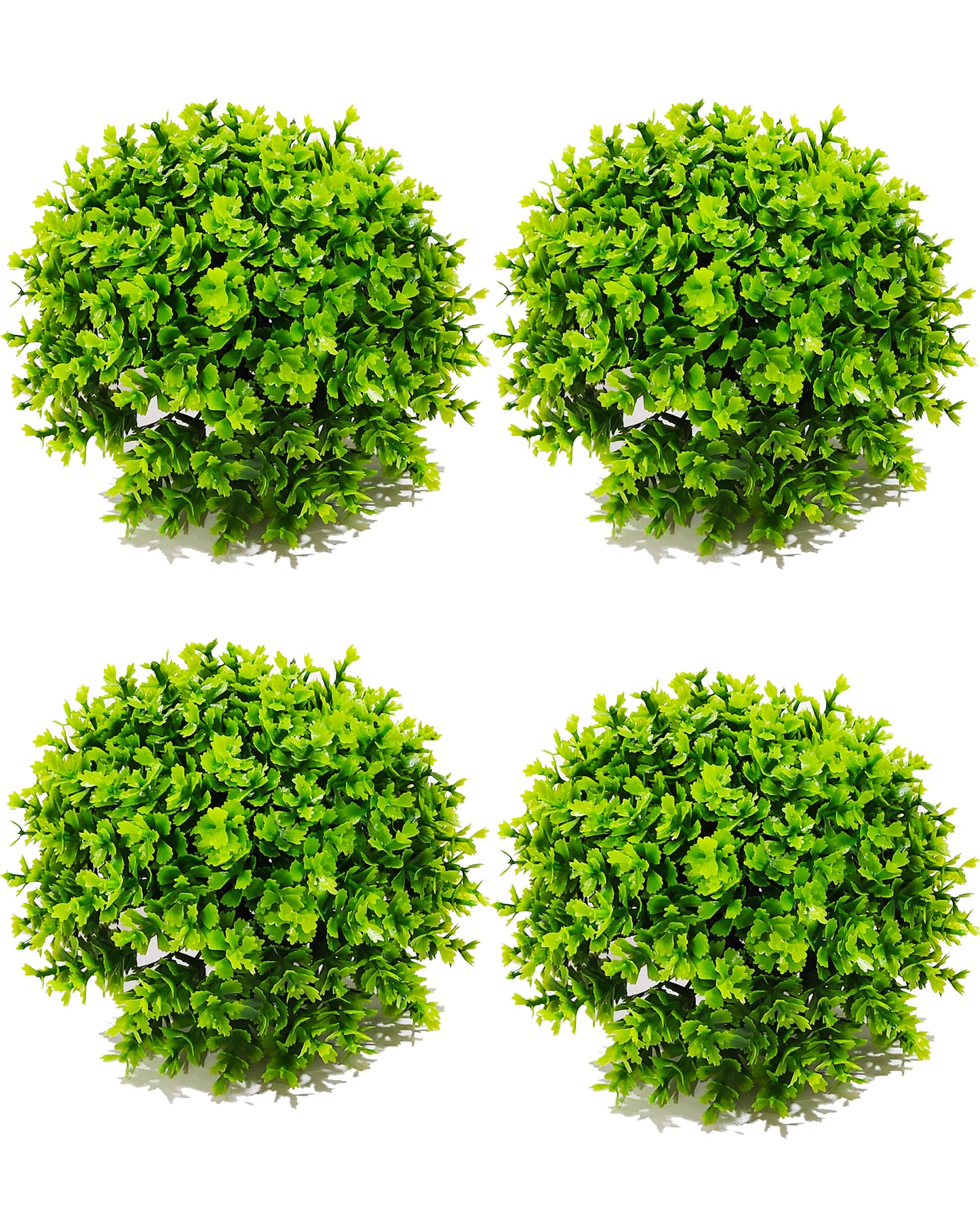 Fake Plants for Bathroom/Home Office Decor, Small Artificial Faux Greenery for House Decoration Office Cubicle Shelf Window, Boxwood, set of 4 (Without Pot)