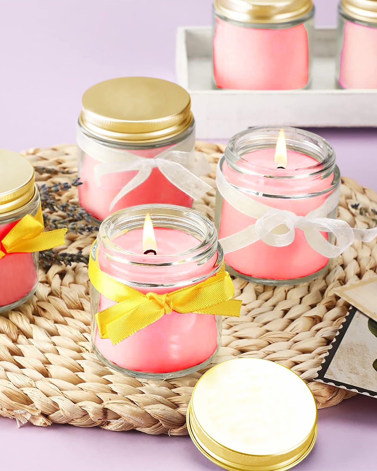 Organic Aroma Candles Wax 4 X 20gms Each, Aromatic Scented Fragrance up to 7 Hours, Best Gift, Cinnamon