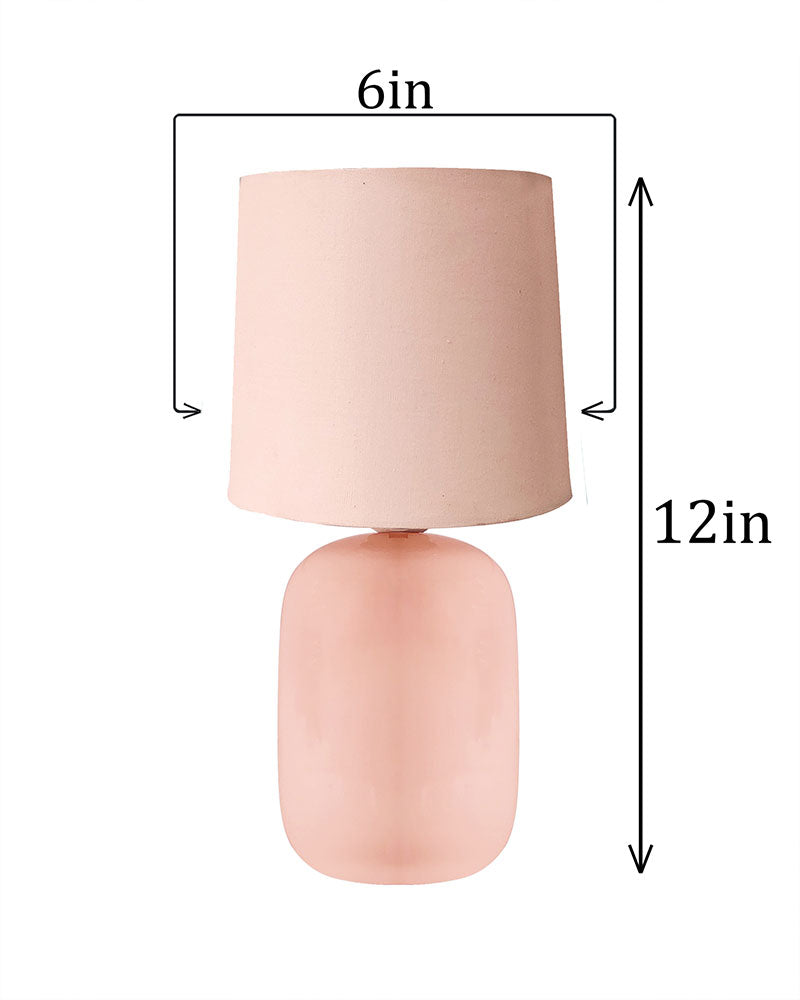 Modern Small Ceramic Table Lamp, Bedside Desk lamp for Living Room Bedroom, Farmhouse Nightstand Lamps Glossy Dovel