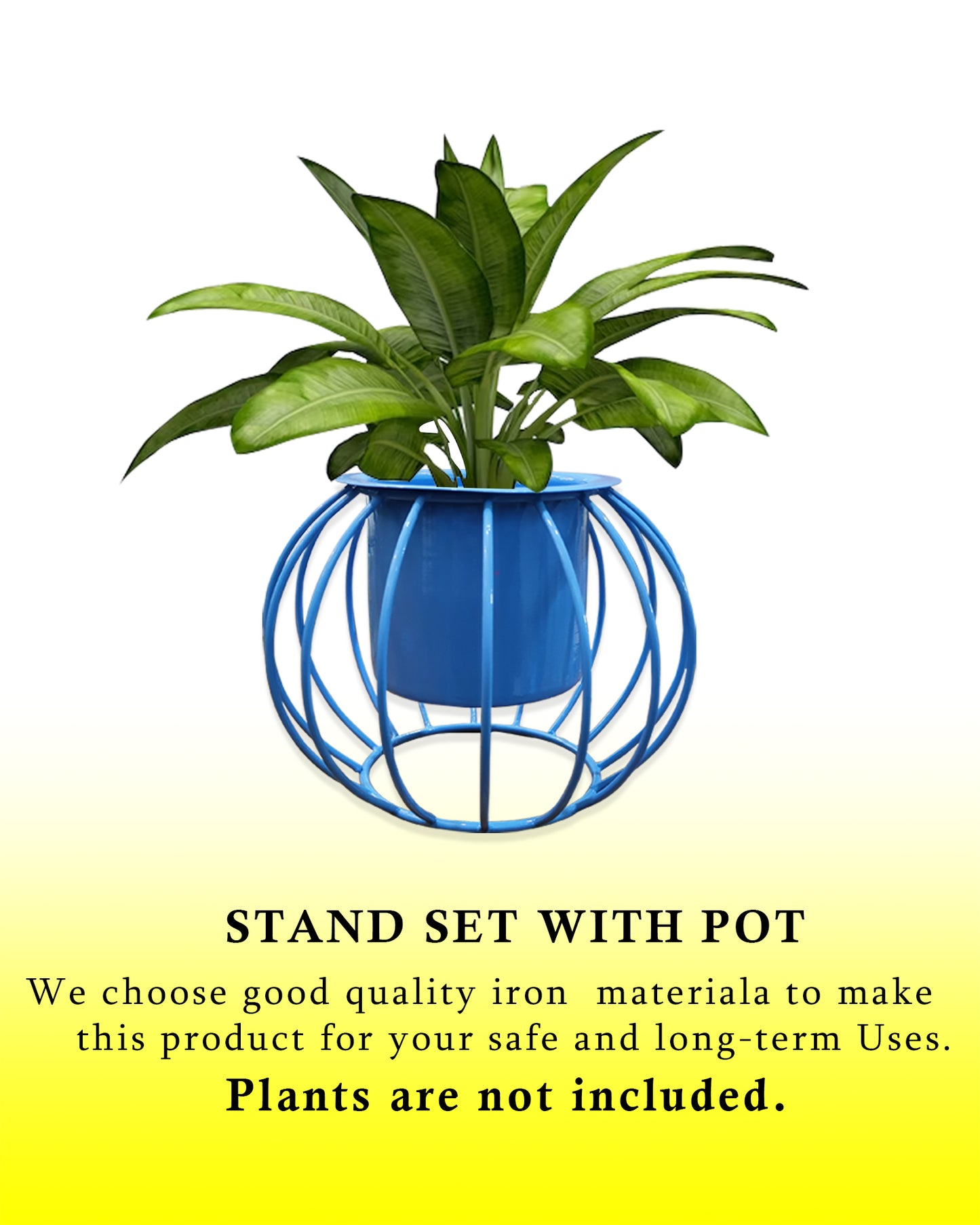 Combo of 2 Table Top Designer Metallic Metal Stand with Planters, Small White Metal Pots for Livingroom, Balcony & Home Decoration, set of 2 Dual