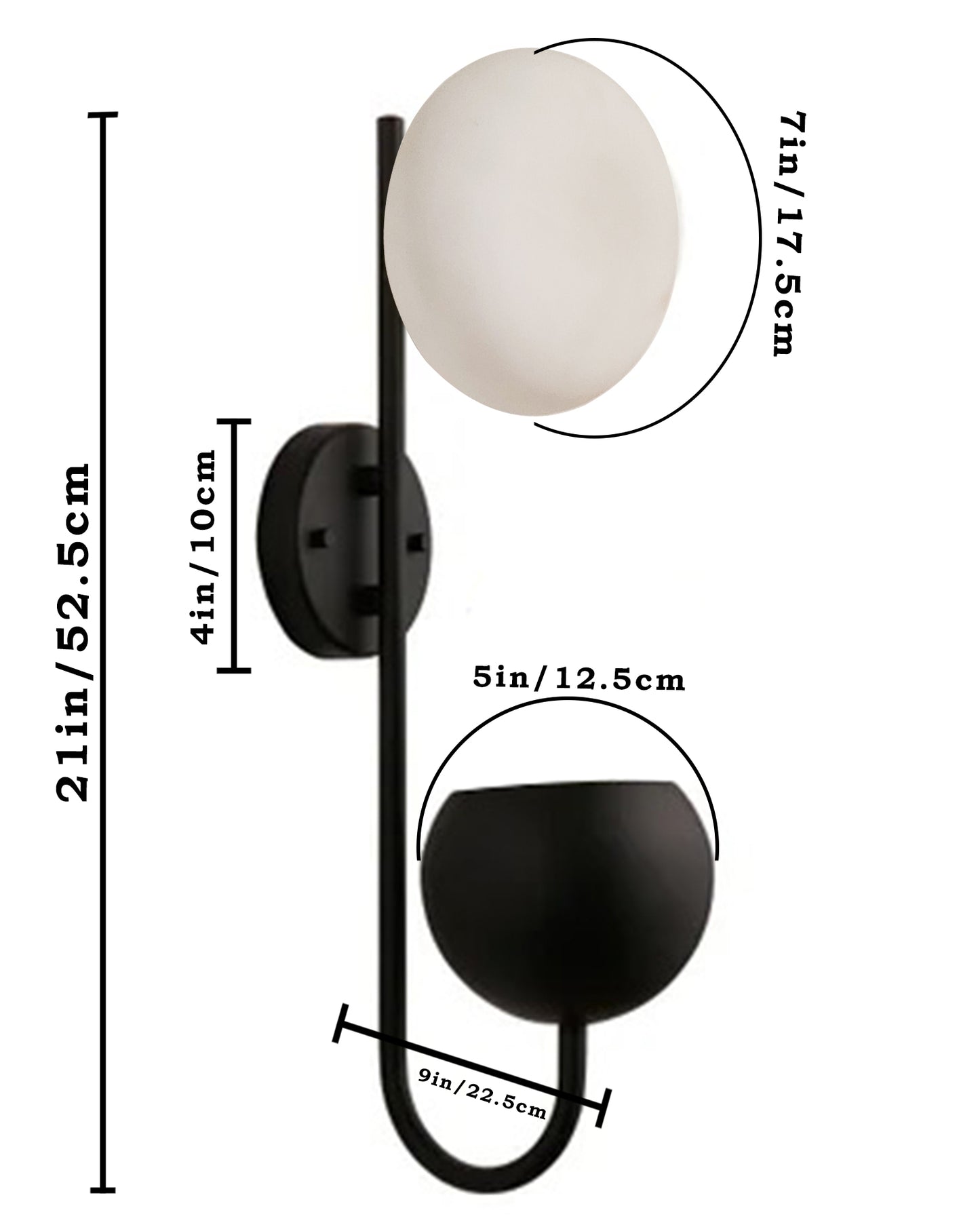Wall Light Geometric Wall Lamp, Modern Wall Lamp with Storage Planter for Living Room Study Stairs Bedroom Lights Bedside, Elliptical