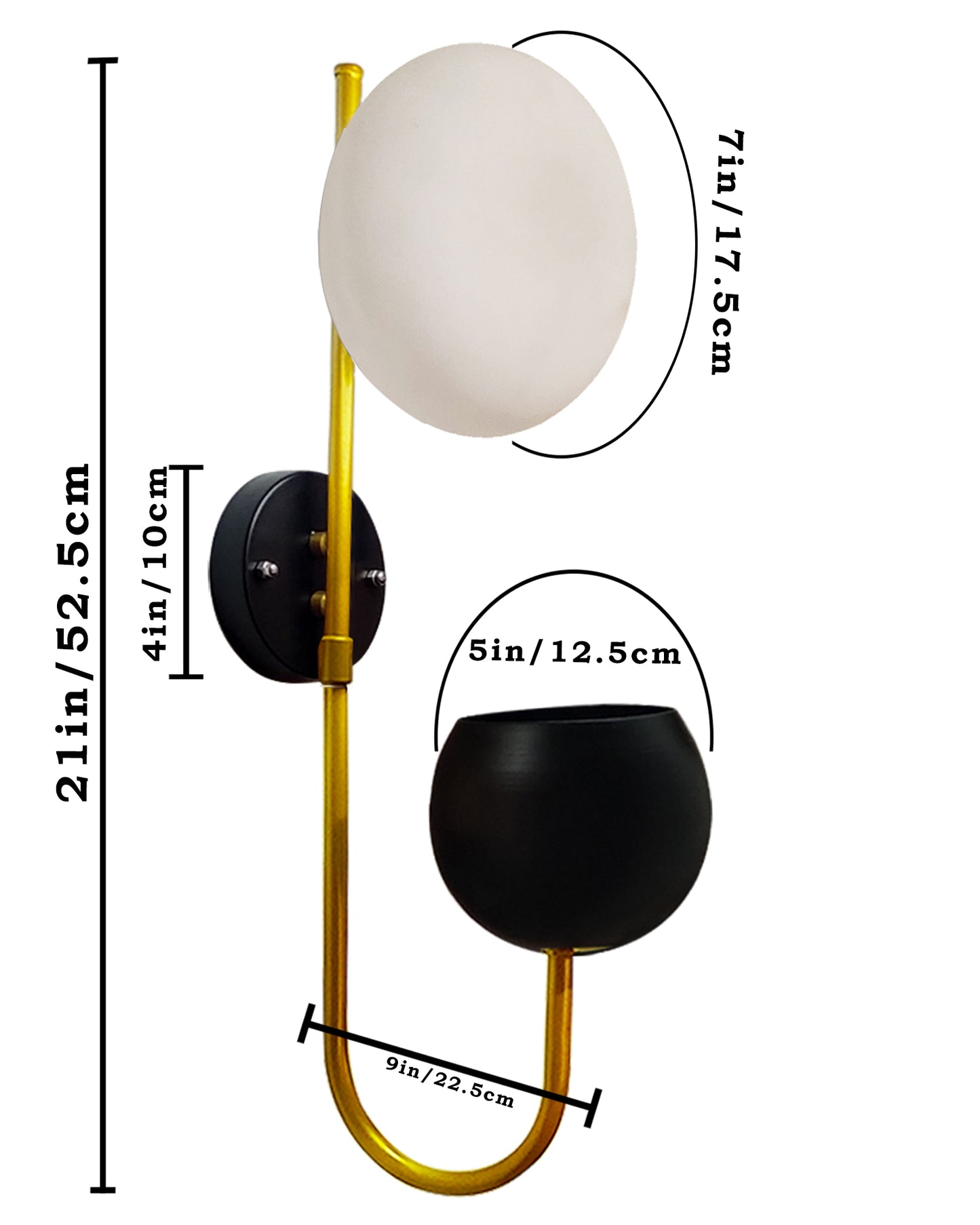 Wall Light Geometric Wall Lamp, Modern Wall Lamp with Storage Planter for Living Room Study Stairs Bedroom Lights Bedside, Elliptical