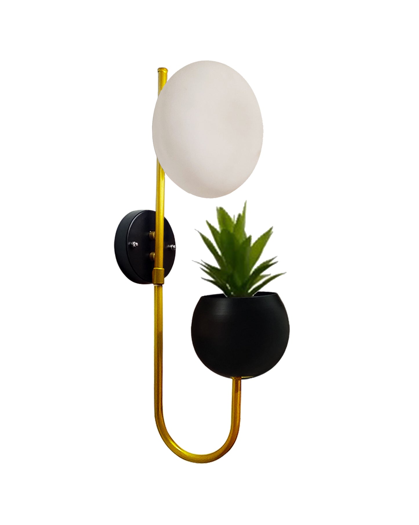 Wall Light Geometric Wall Lamp, Modern Wall Lamp with Storage Planter for Living Room Study Stairs Bedroom Lights Bedside, Elliptical