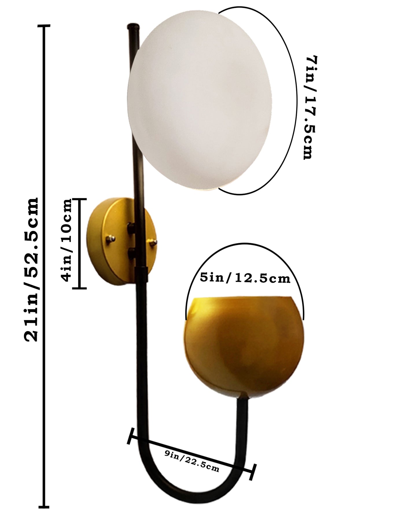 Wall Light Geometric Wall Lamp, Modern Wall Lamp with Storage Planter for Living Room Study Stairs Bedroom Lights Bedside, Elliptical