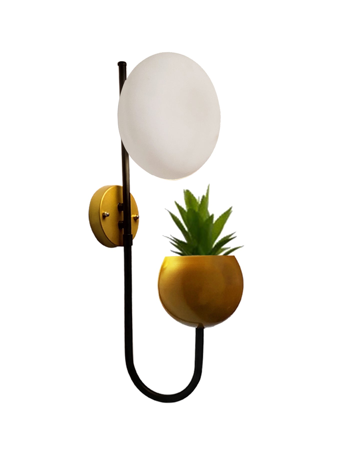 Wall Light Geometric Wall Lamp, Modern Wall Lamp with Storage Planter for Living Room Study Stairs Bedroom Lights Bedside, Elliptical