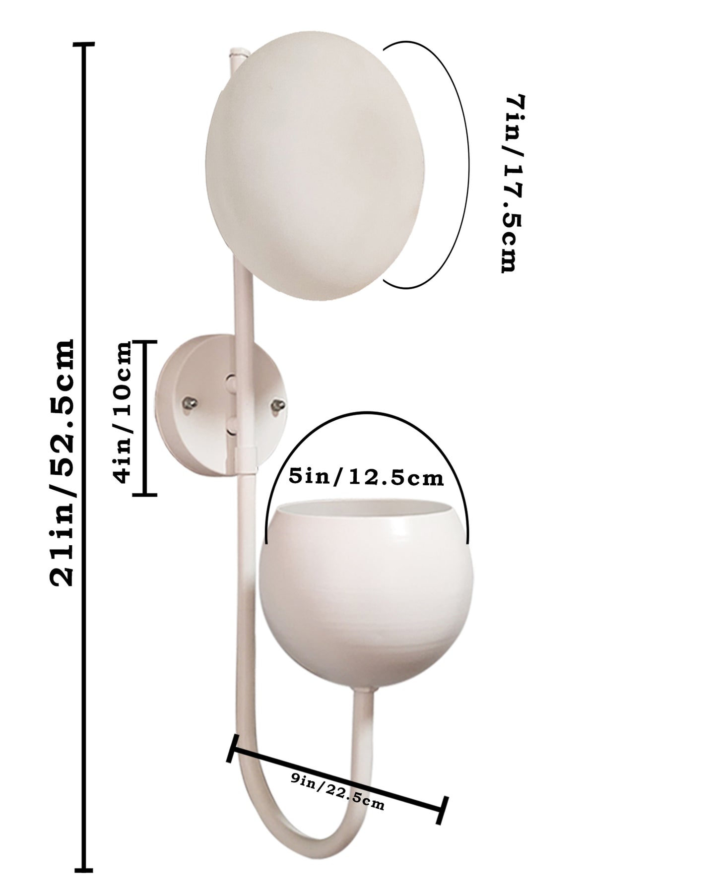 Wall Light Geometric Wall Lamp, Modern Wall Lamp with Storage Planter for Living Room Study Stairs Bedroom Lights Bedside, Elliptical
