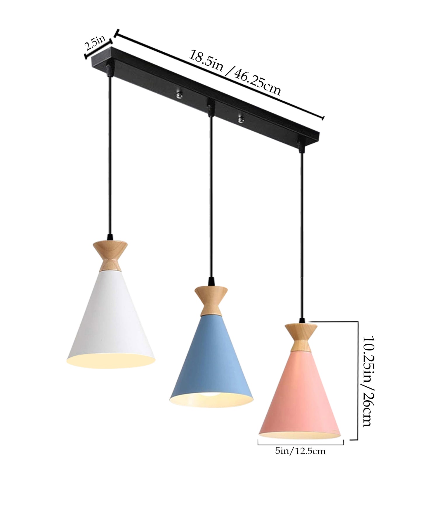 Pendant Lamp Shade for Kitchen Island, Color Metal Minimal Pot Pendant Light Shades, Nordic Style for Bedroom, Living Room, Multi Triangle