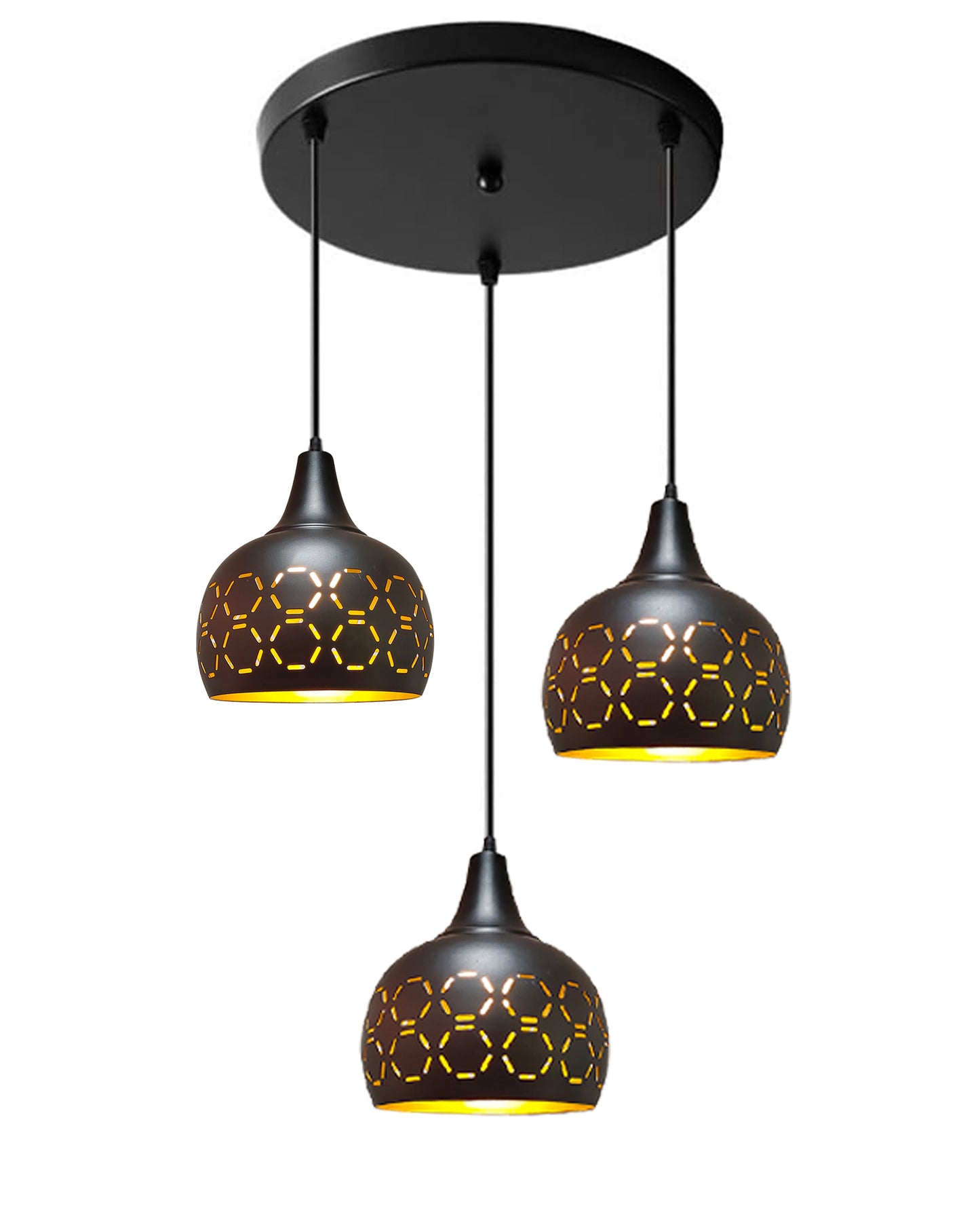 Pendant Lamp Shade for Kitchen Island, Color Metal Minimal Pot Pendant Light Shades, Nordic Wood Bedroom, Living Room, Black Tulip