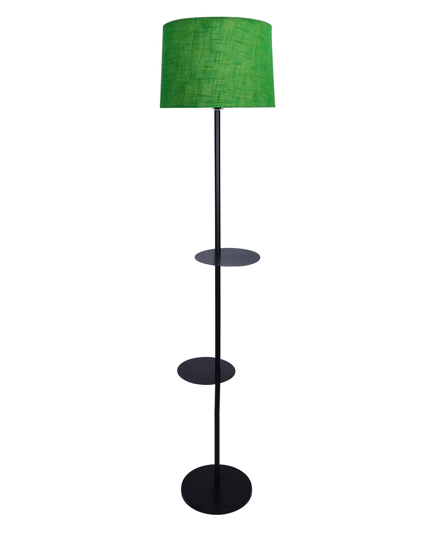 Dual Shelf Floor Lamp with Fabric Shade ,Nightstand Reading Floor Lamp with Shelves.