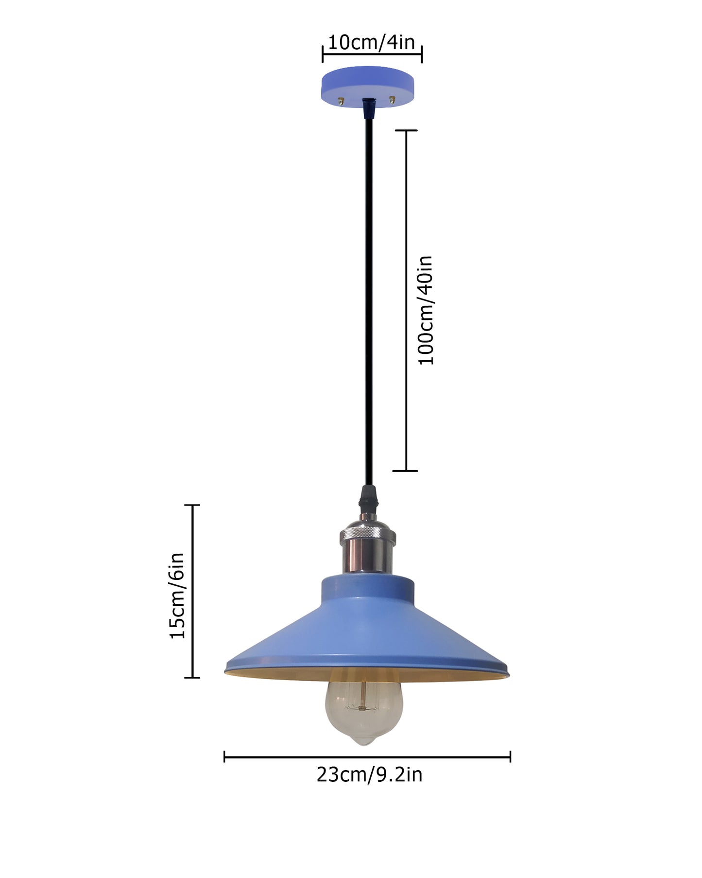 Industrial Pendant Light Fixture E27 Base Pendant Lamp Metal Lampshade Chandelier Adjustable Ceiling Hanging Lamp for Kitchen Island Farmhouse Living Room Dining Room.