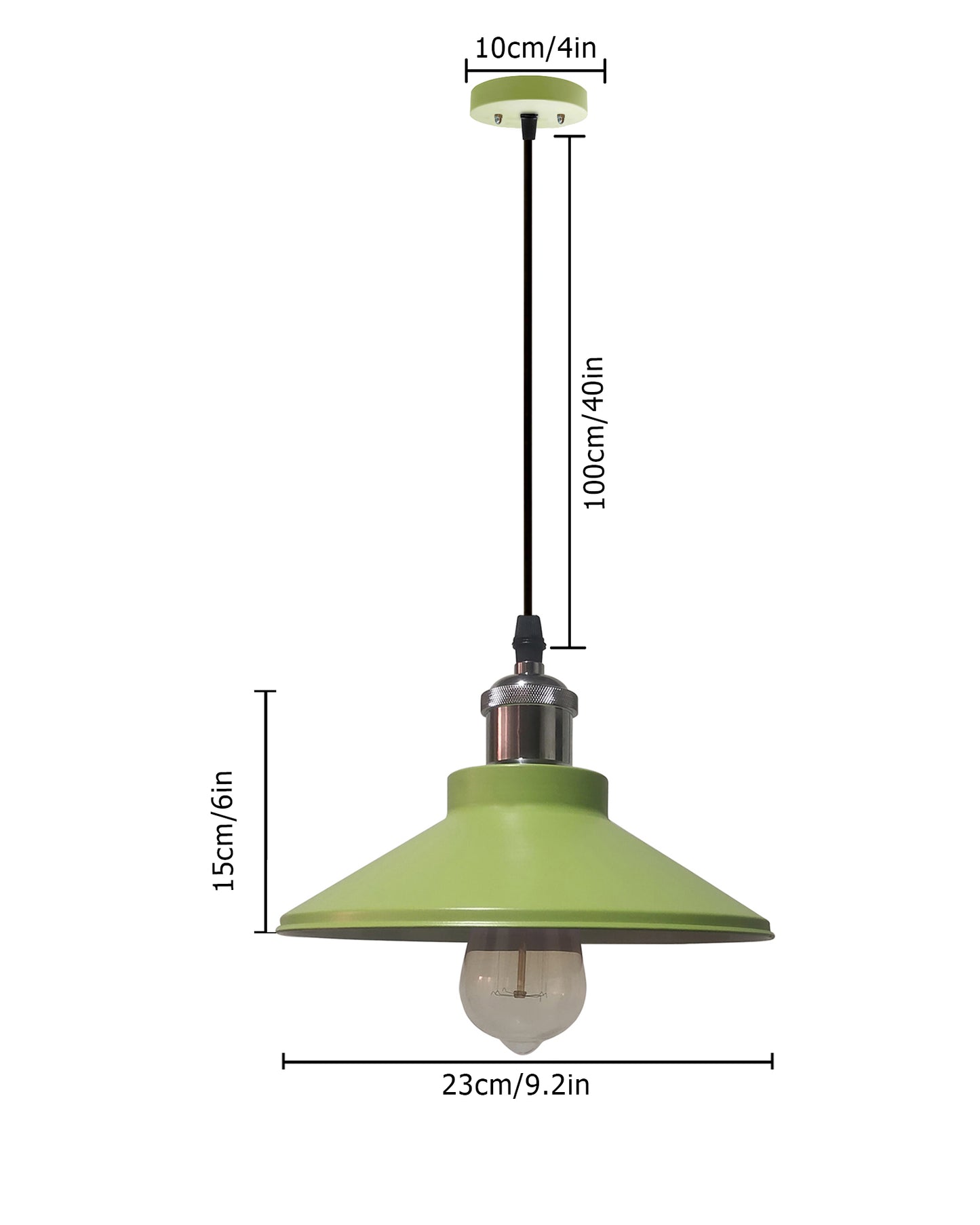 Industrial Pendant Light Fixture E27 Base Pendant Lamp Metal Lampshade Chandelier Adjustable Ceiling Hanging Lamp for Kitchen Island Farmhouse Living Room Dining Room.
