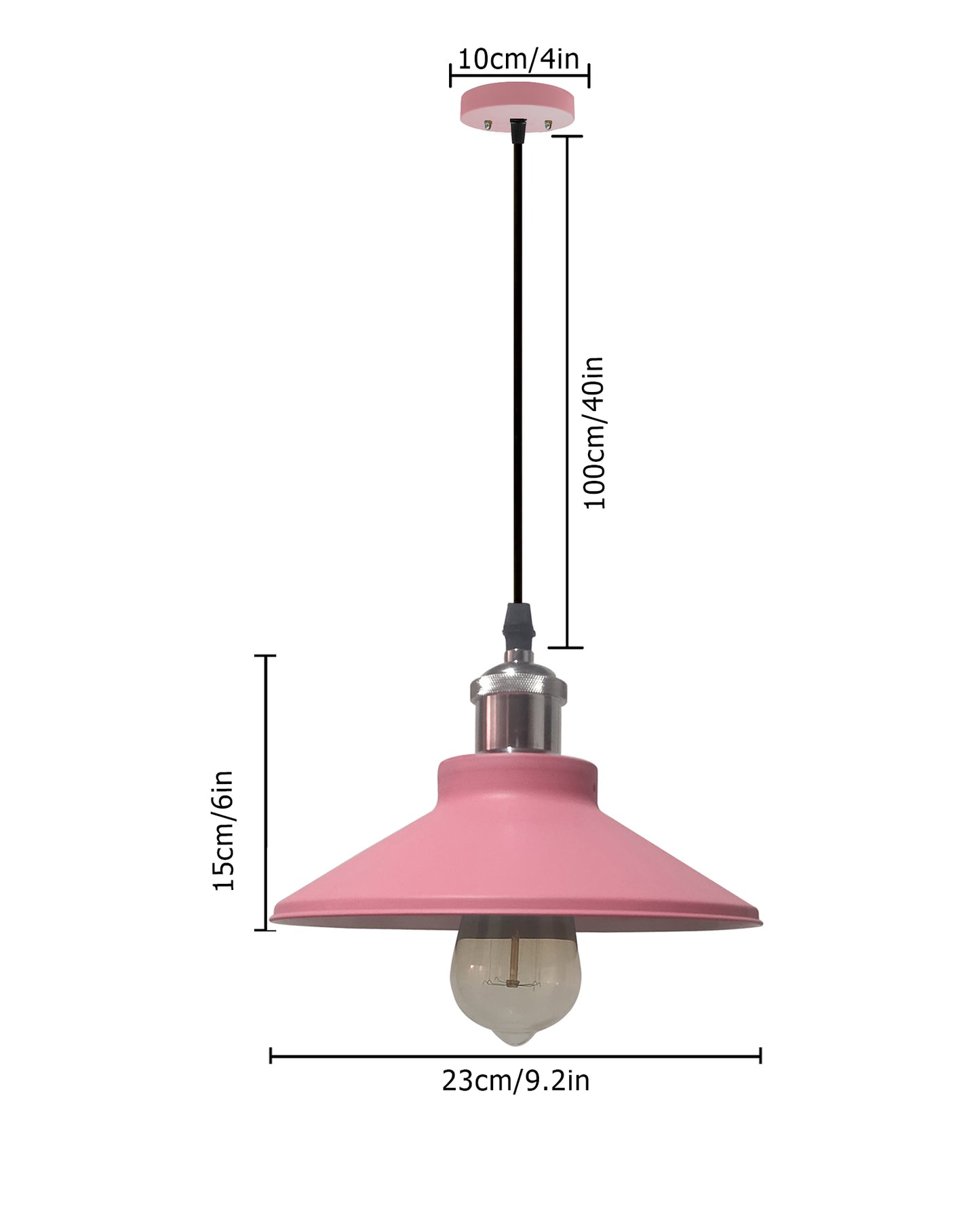 Industrial Pendant Light Fixture E27 Base Pendant Lamp Metal Lampshade Chandelier Adjustable Ceiling Hanging Lamp for Kitchen Island Farmhouse Living Room Dining Room.