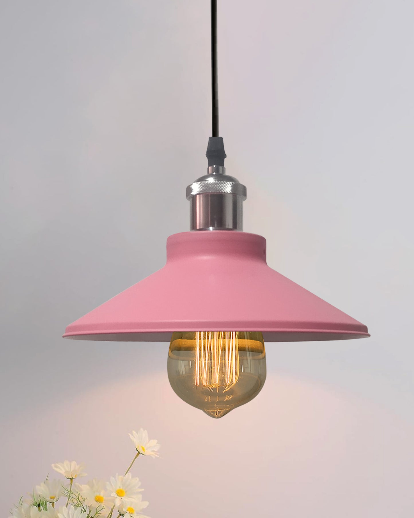 Industrial Pendant Light Fixture E27 Base Pendant Lamp Metal Lampshade Chandelier Adjustable Ceiling Hanging Lamp for Kitchen Island Farmhouse Living Room Dining Room.