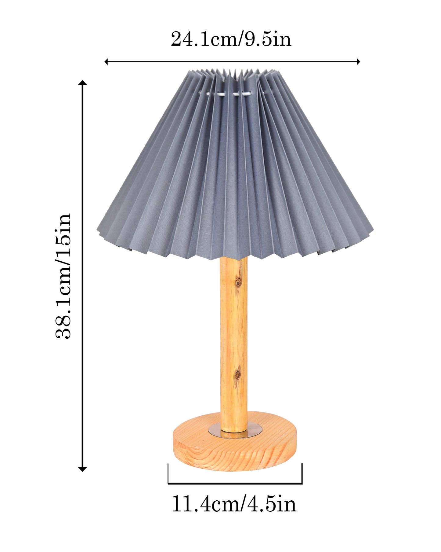 Pinewood Table Lamps for Nightstand, Fabric Linen Lampshade Desk Lamp, Morden Minimalist Bedside Lamps, Bedroom Nightstand Lamp Living Room,Kids Room