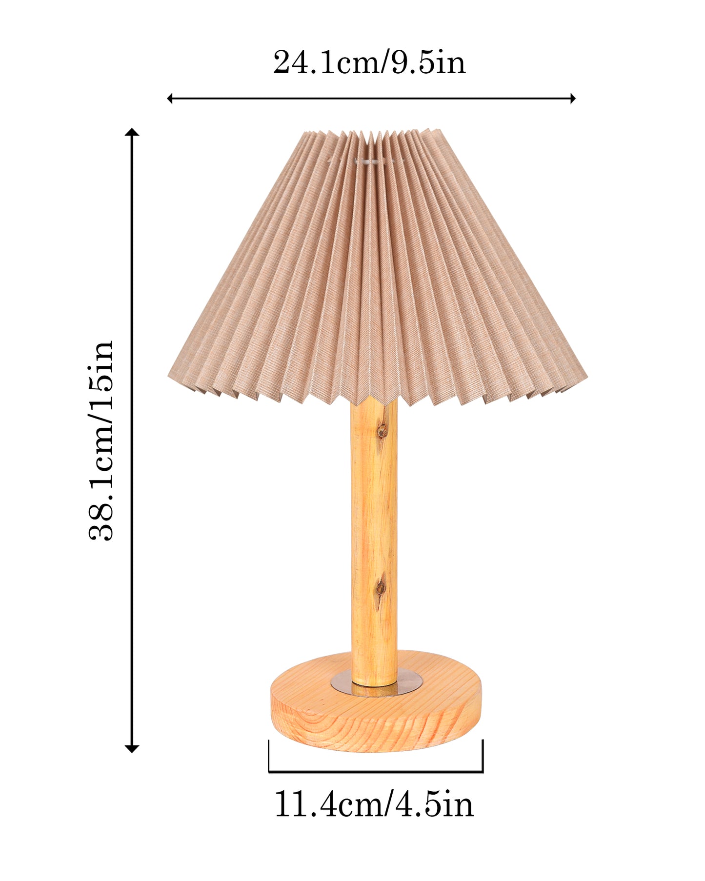Pinewood Table Lamps for Nightstand, Fabric Linen Lampshade Desk Lamp, Morden Minimalist Bedside Lamps, Bedroom Nightstand Lamp Living Room,Kids Room