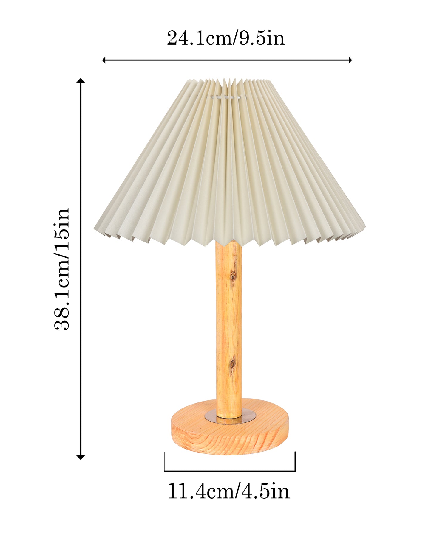 Pinewood Table Lamps for Nightstand, Fabric Linen Lampshade Desk Lamp, Morden Minimalist Bedside Lamps, Bedroom Nightstand Lamp Living Room,Kids Room