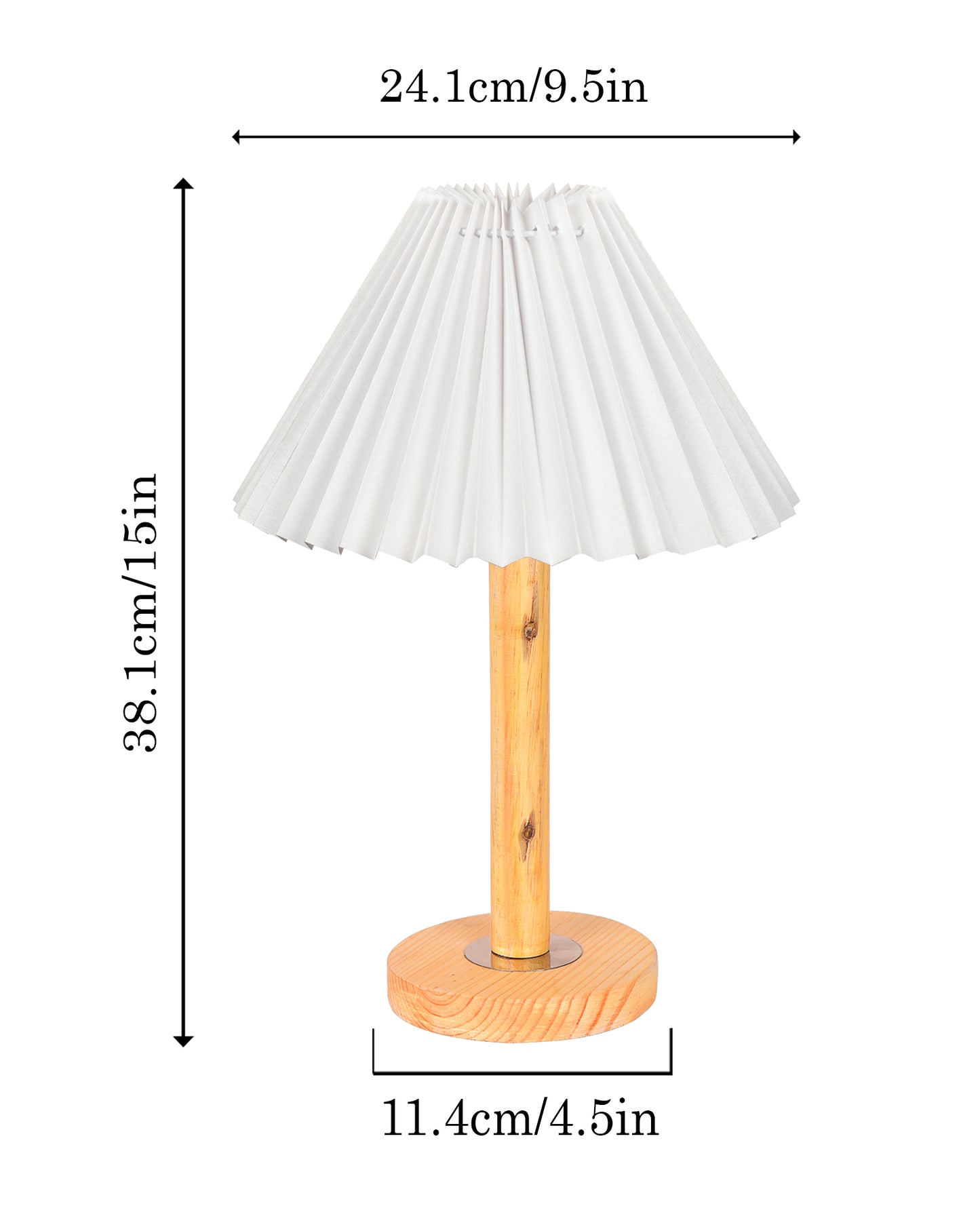 Pinewood Table Lamps for Nightstand, Fabric Linen Lampshade Desk Lamp, Morden Minimalist Bedside Lamps, Bedroom Nightstand Lamp Living Room,Kids Room