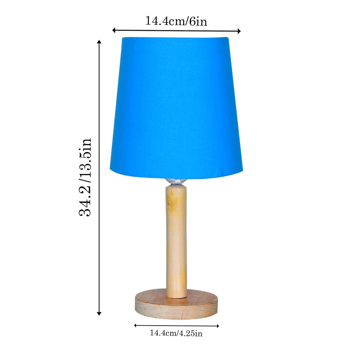 Pinewood Table Lamps for Nightstand, Fabric Linen Lampshade Desk Lamp, Morden Minimalist Bedside Lamps, Bedroom Nightstand Lamp Living Room,Kids Room