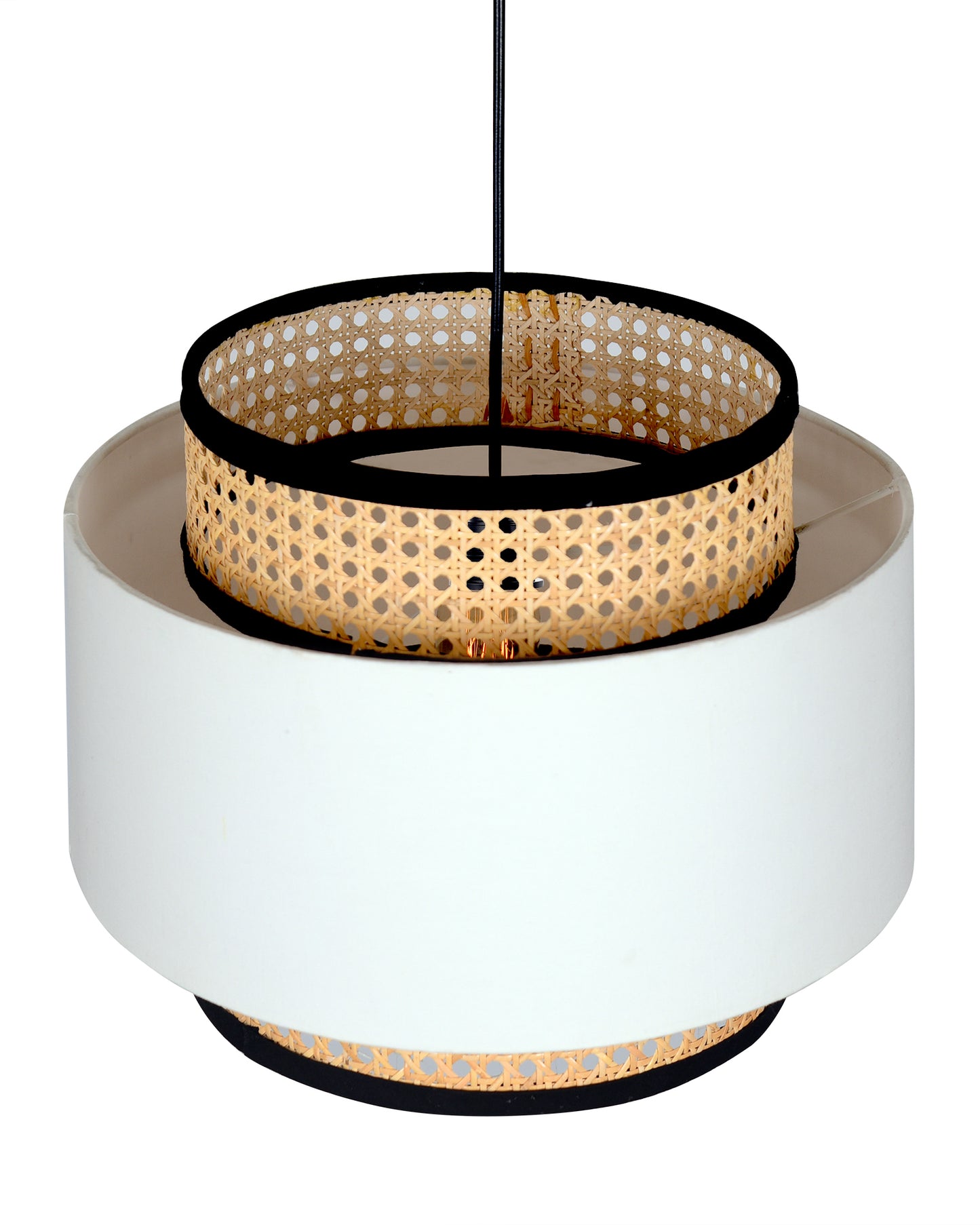 Bamboo Hanging Cane Fabric lamp for Home Decoration Rattan Webbing Pendant lamp, Ceiling Light for Home