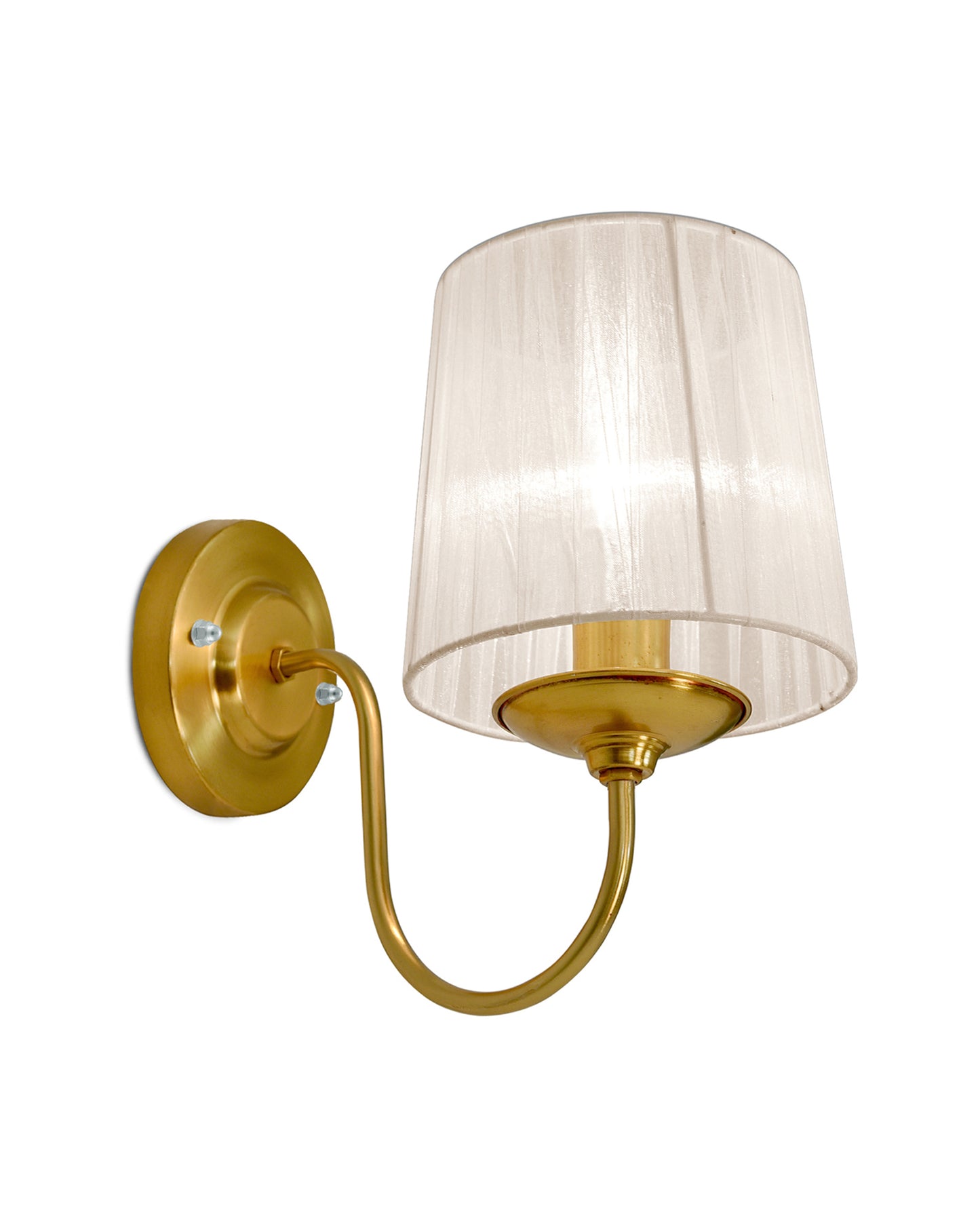 Antique Brass Wall Sconces Lighting Fixture, E27 Industrial Vintage Gold Wall Light Lamp Bathroom Decor for Bedroom Living Room, Sheen Fabric Shade, Brass