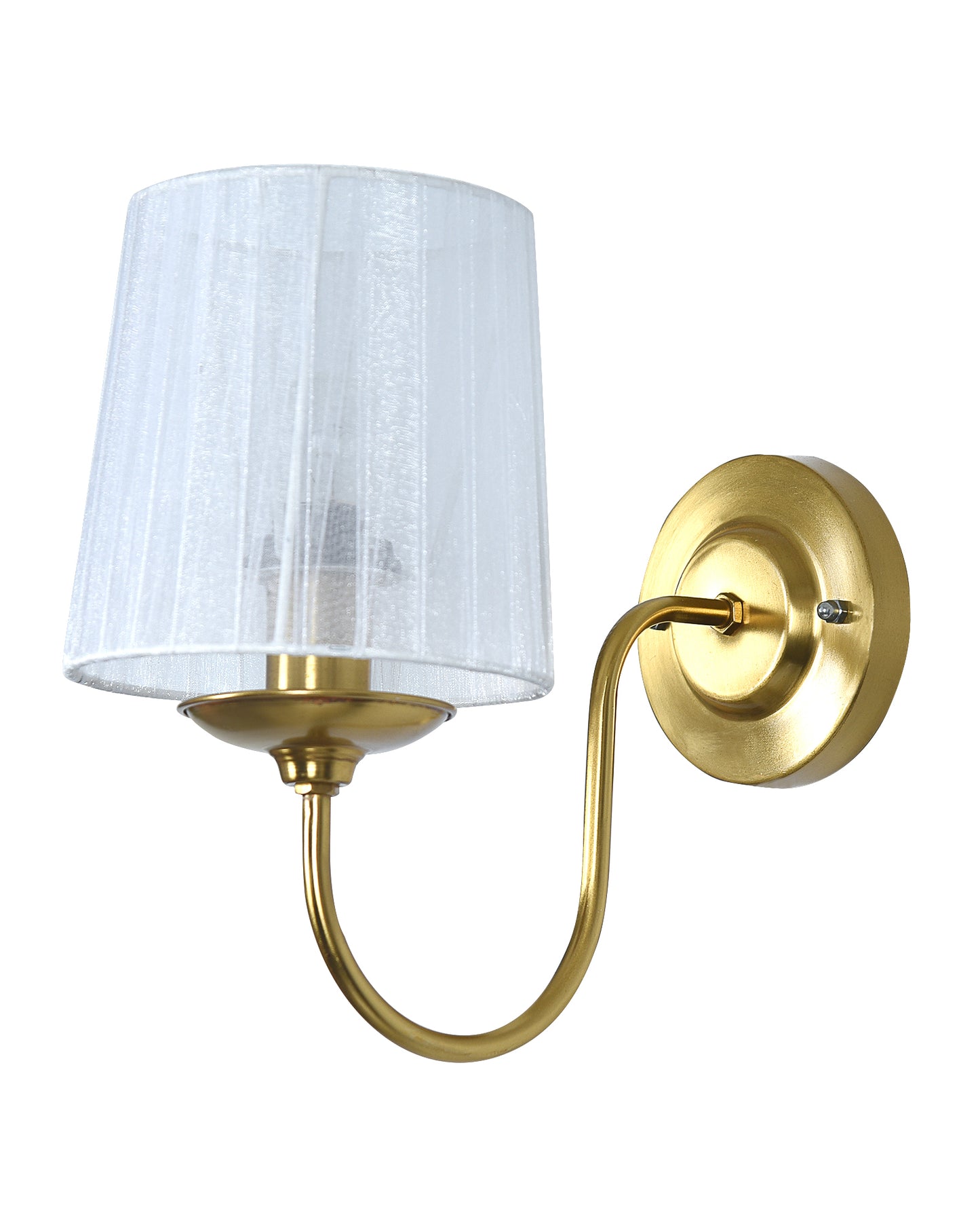 Antique Brass Wall Sconces Lighting Fixture, E27 Industrial Vintage Gold Wall Light Lamp Bathroom Decor for Bedroom Living Room, Sheen Fabric Shade, Brass