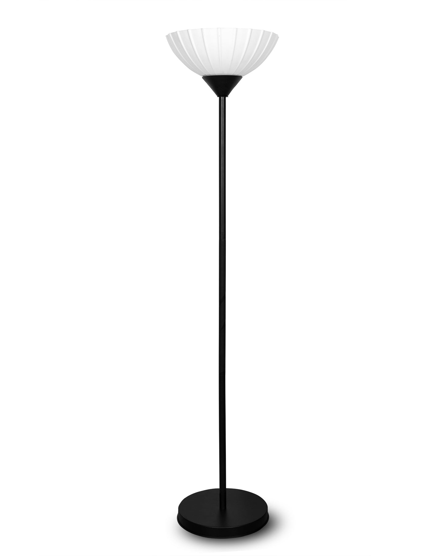 Sky Ribbed Dome Standing Lamps with Acrylic Shade,Modern Floor Lamp for Living Room, Bedrooms, Office Straight