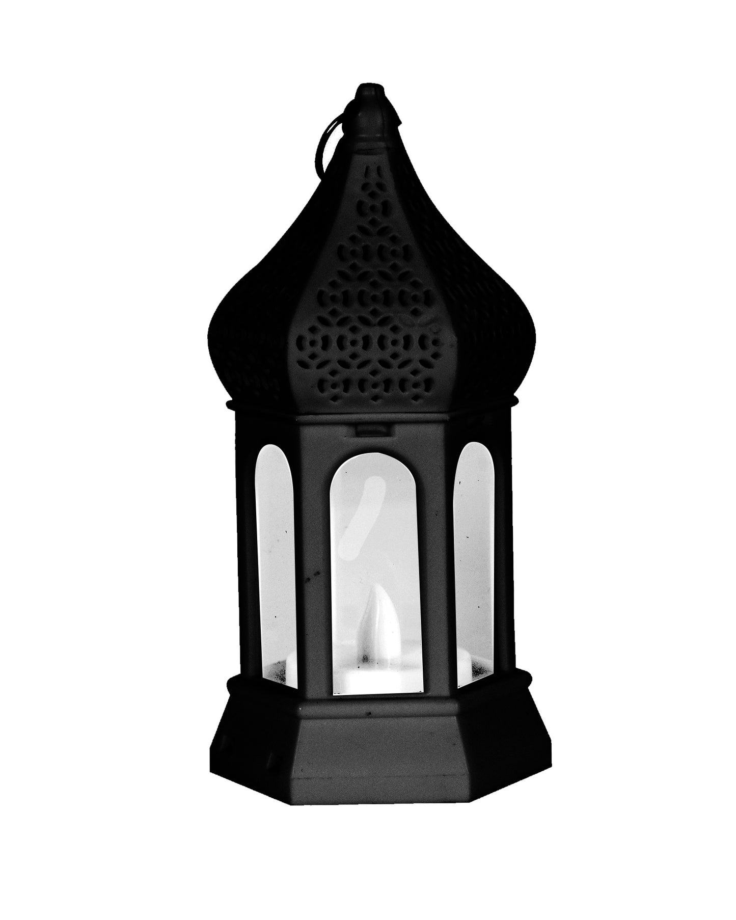 2 pcs Flameless and Smokeless Acrylic Antique LED Lantern Hurricane Lamp and Wall Hanging Led Candle Light for Home,Living Room for Diwali Decorations, T-Light lantern, Black