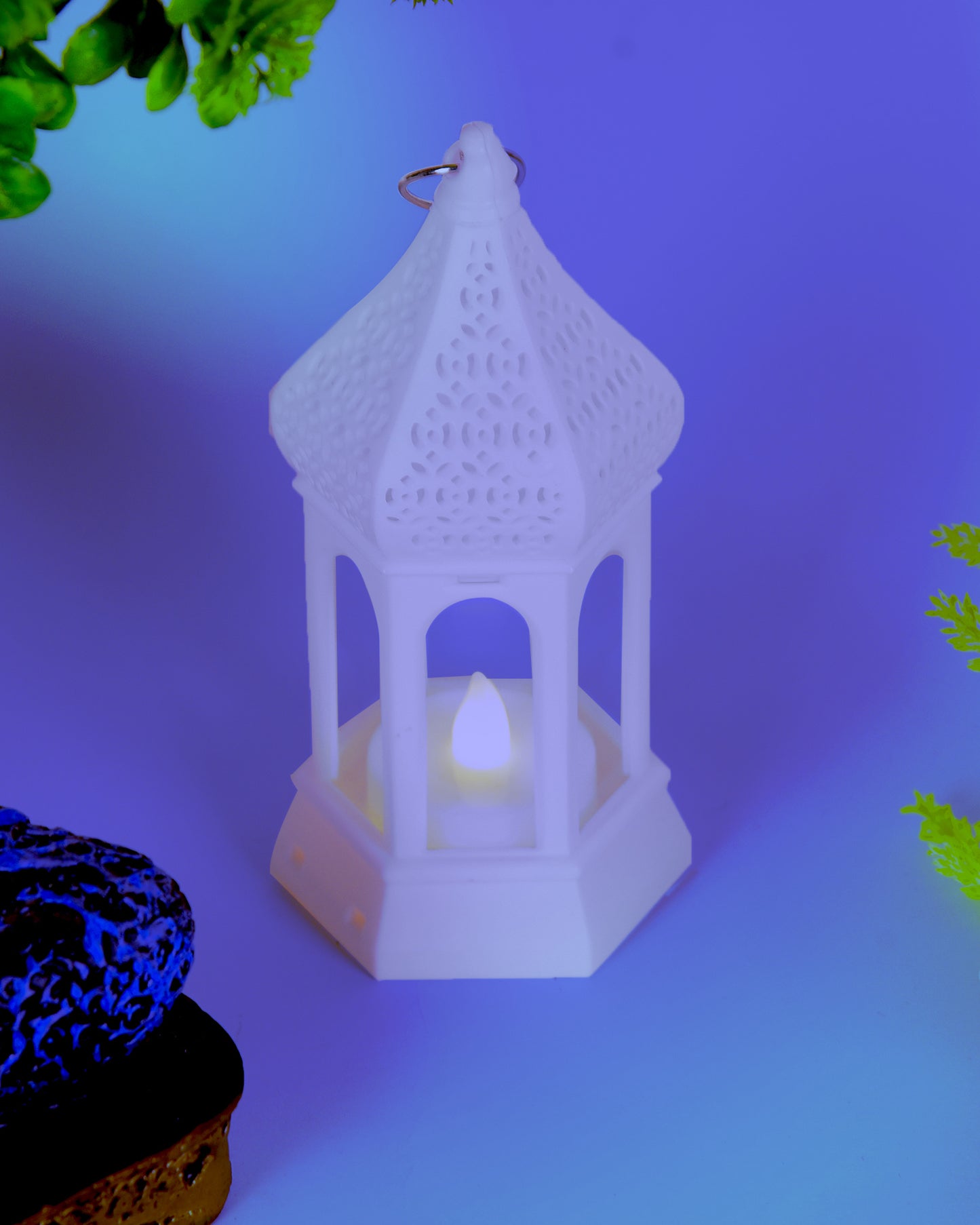 2 pcs Flameless and Smokeless Acrylic Antique LED Lantern Hurricane Lamp and Wall Hanging Led Candle Light for Home,Living Room for Diwali Decorations, T-Light lantern, Black